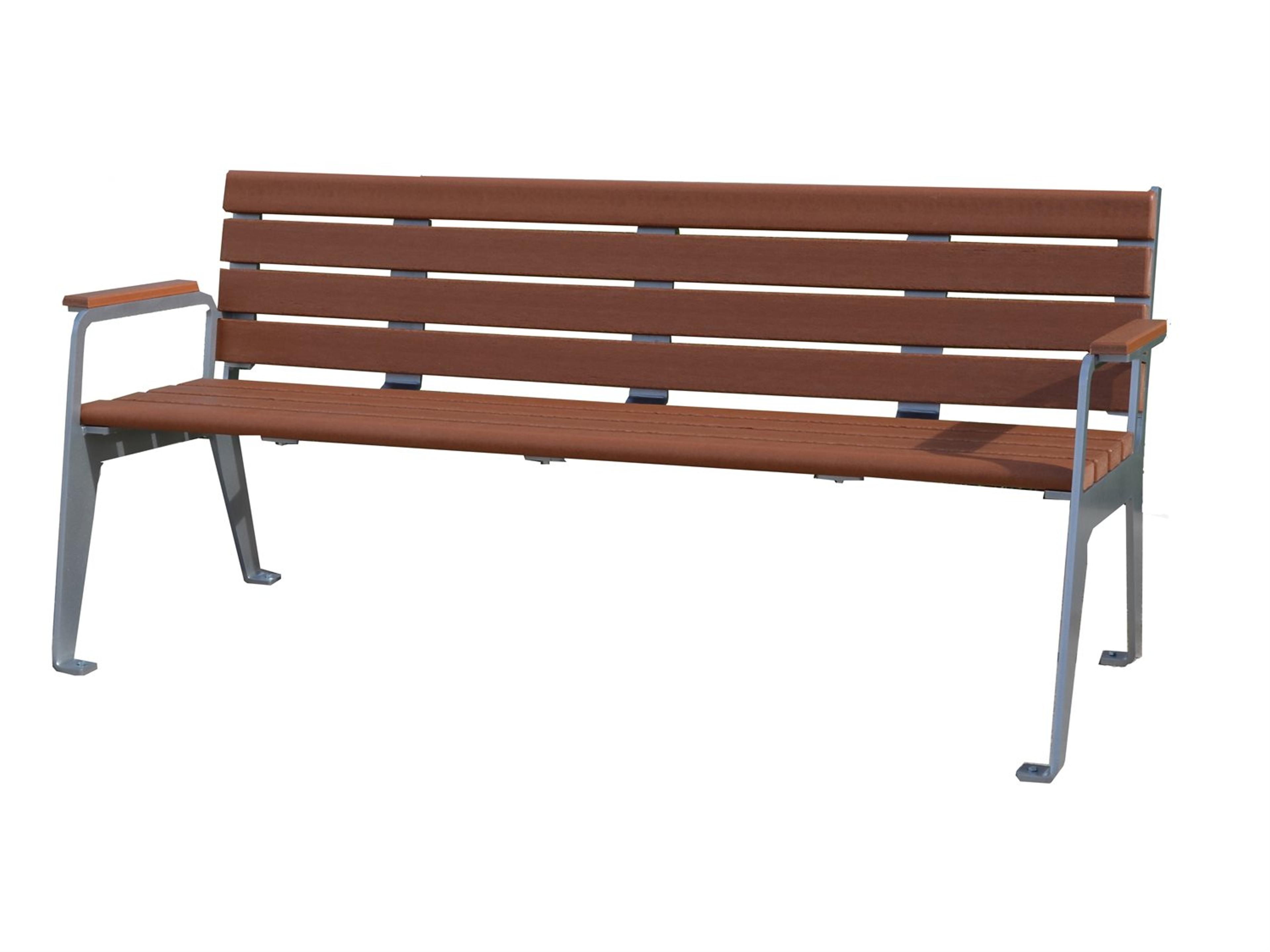 Plaza Stainless Steel 6 ft. Outdoor Patio Bench