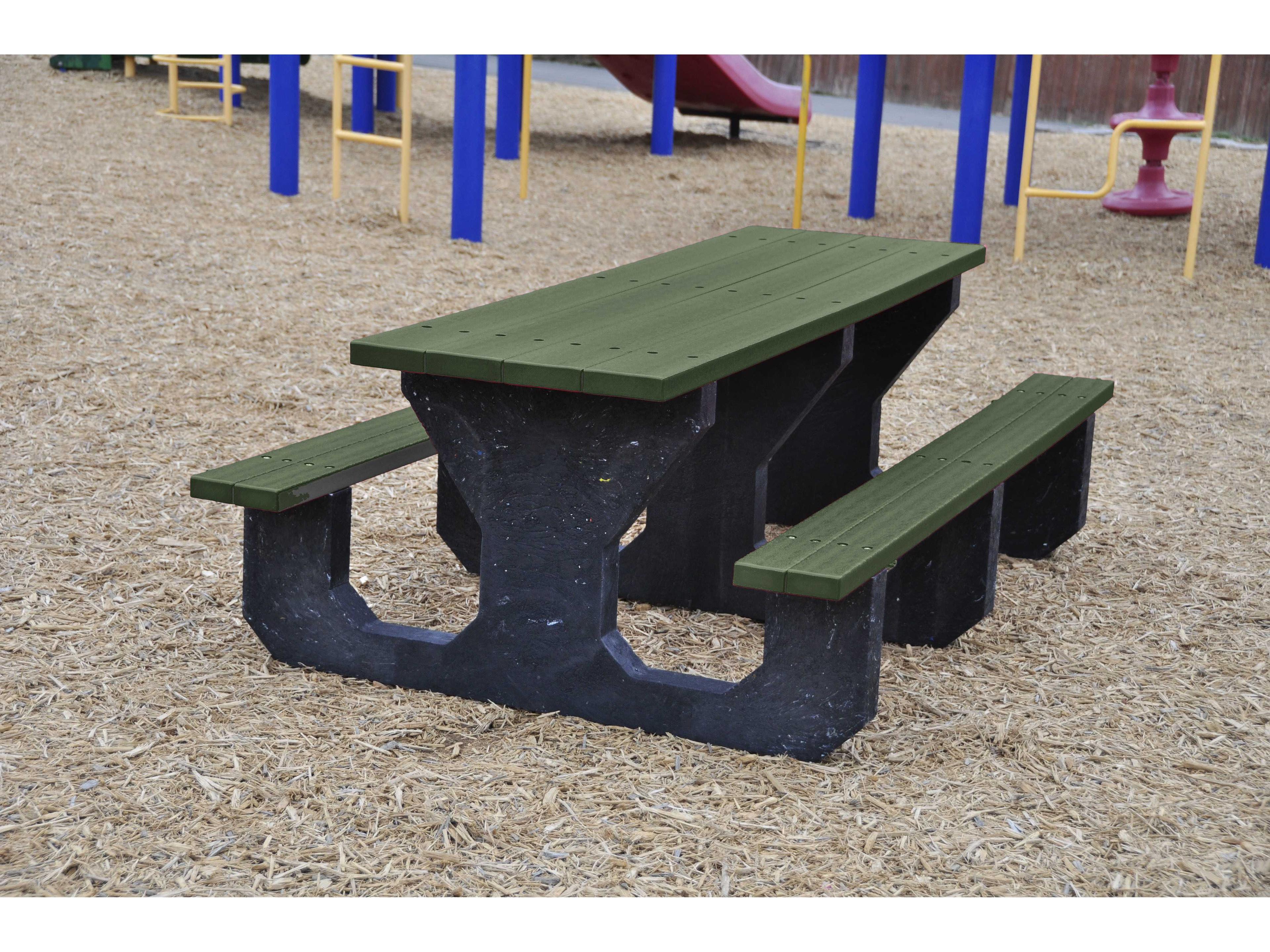 Frog Furnishings Youth Recycled Plastic Rectangular Outdoor Patio Picnic Table