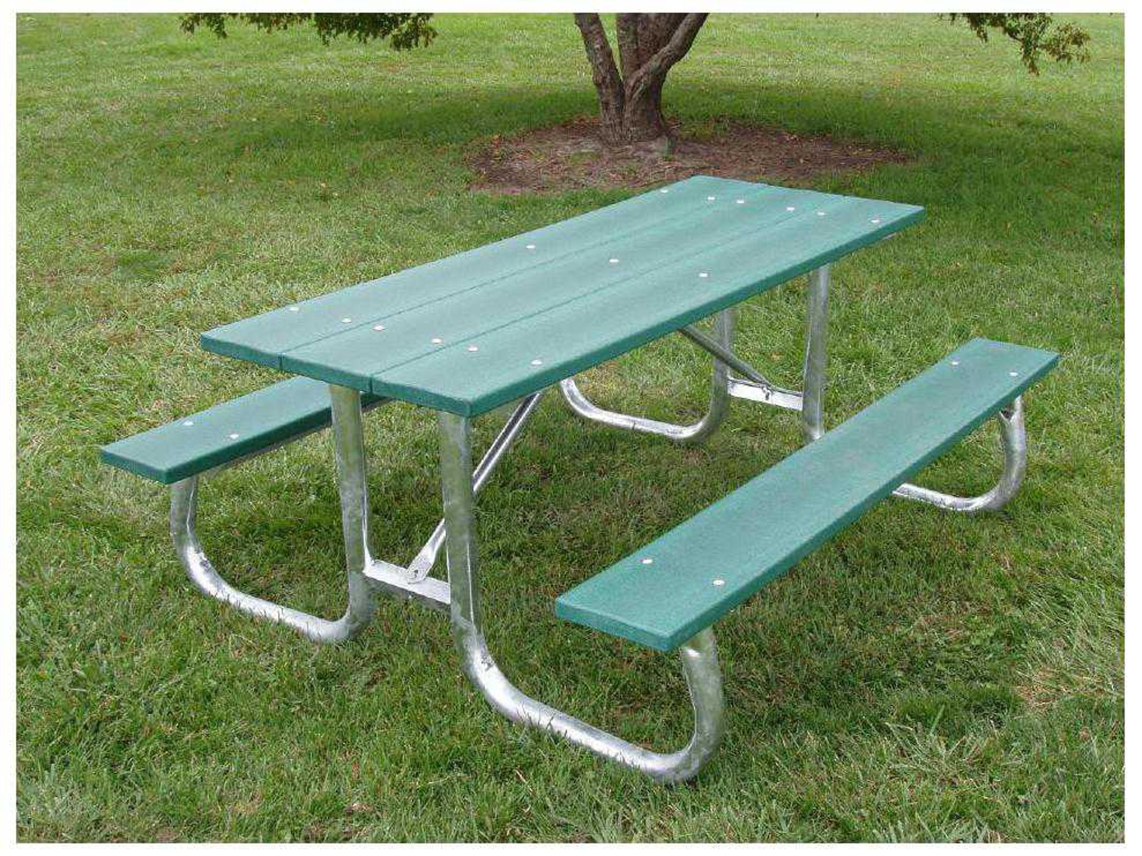 Frog Furnishings Galvanized Steel Rectangular Patio Picnic Table