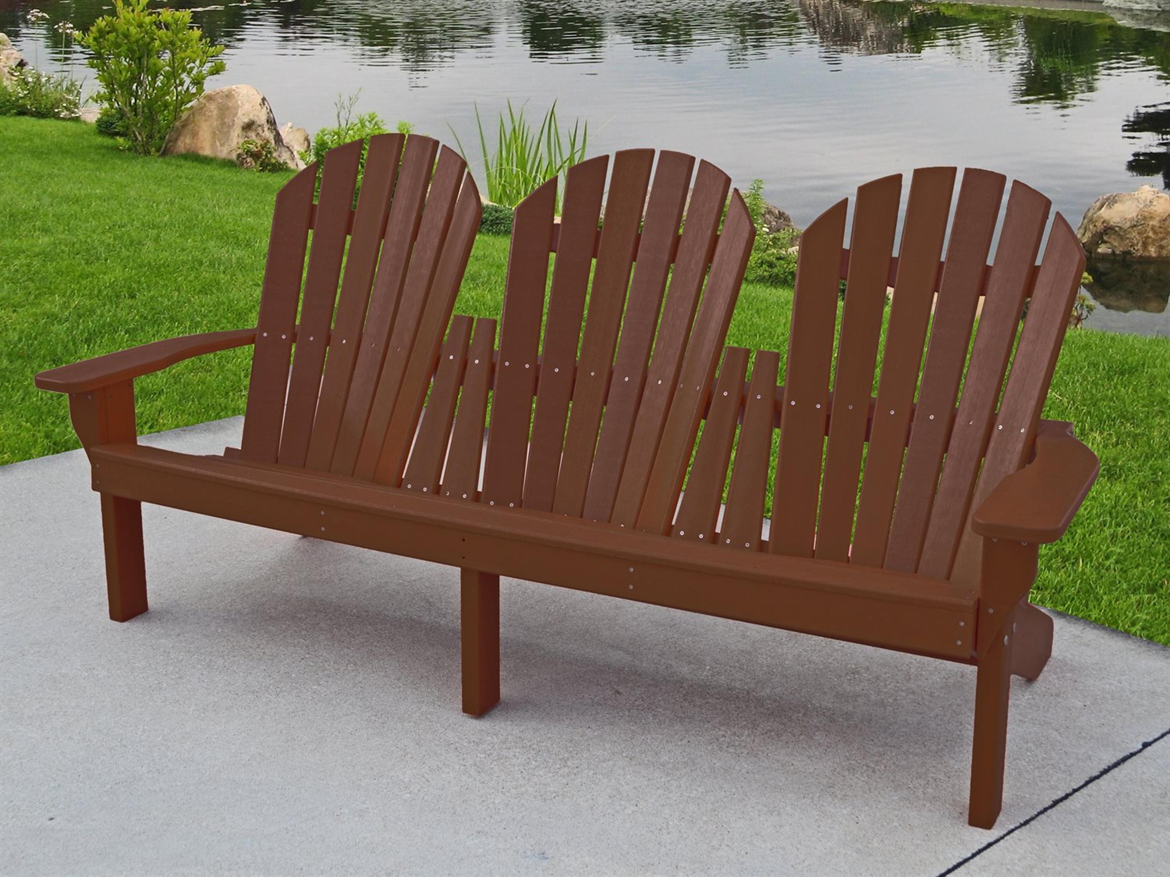 Adirondack Recycled Plastic Grand Isle 3 Seater Outdoor Patio Bench