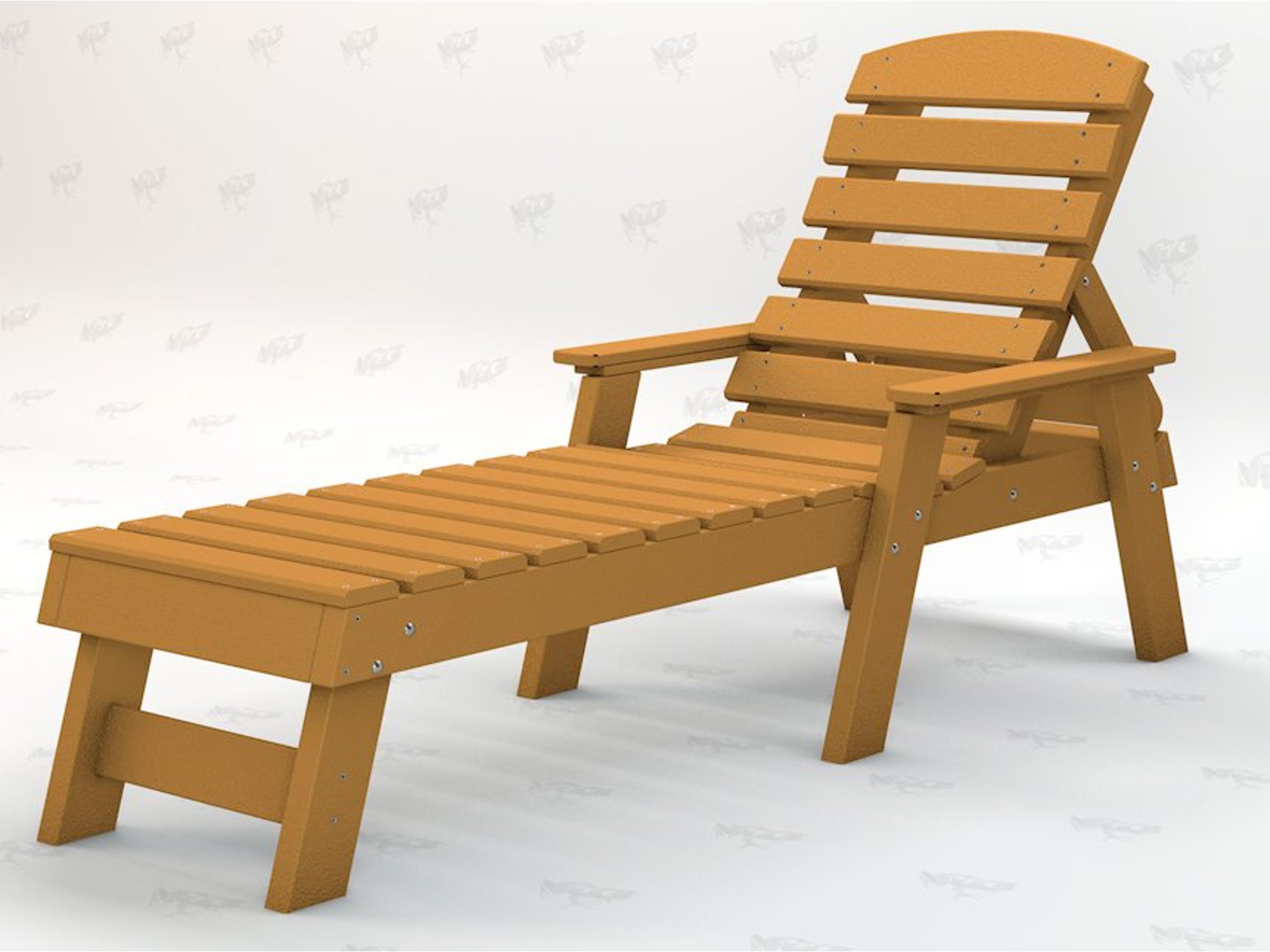 Frog Furnishings Adirondack Recycled Plastic Pensacola Outdoor Patio Chaise Lounge