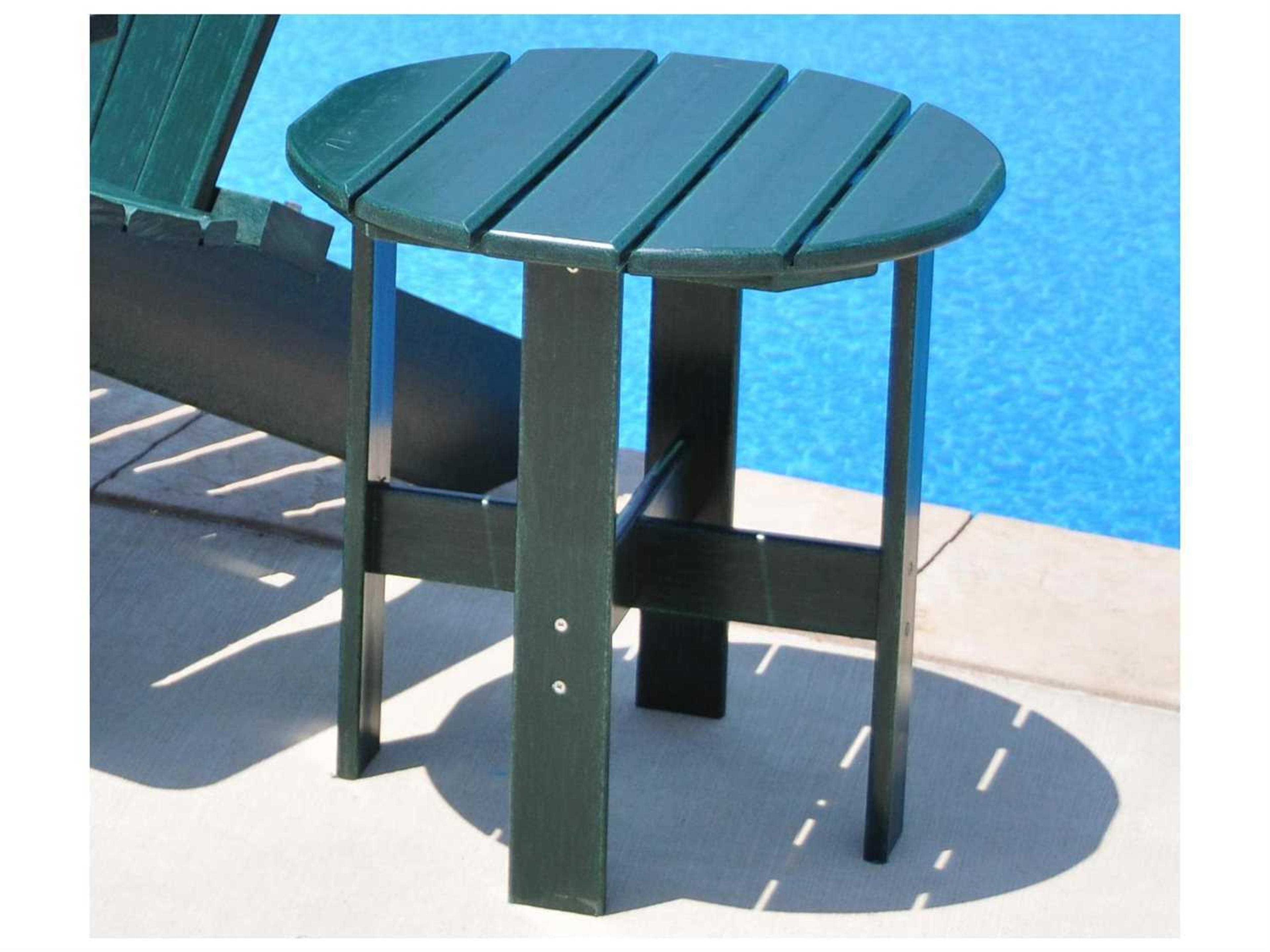 Frog Furnishings Adirondack Recycled Plastic Round Patio End Table