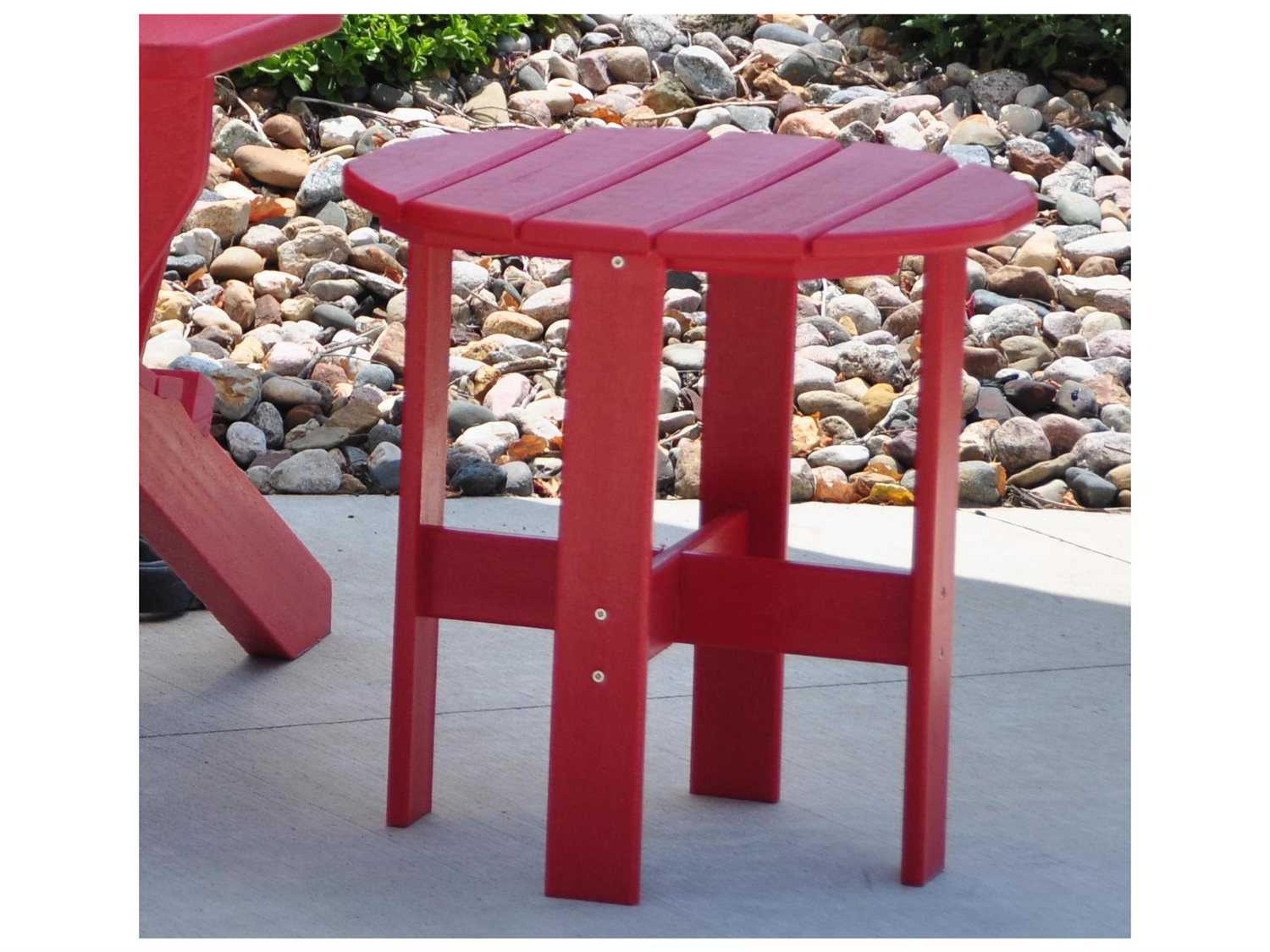 Frog Furnishings Adirondack Recycled Plastic Round Patio End Table