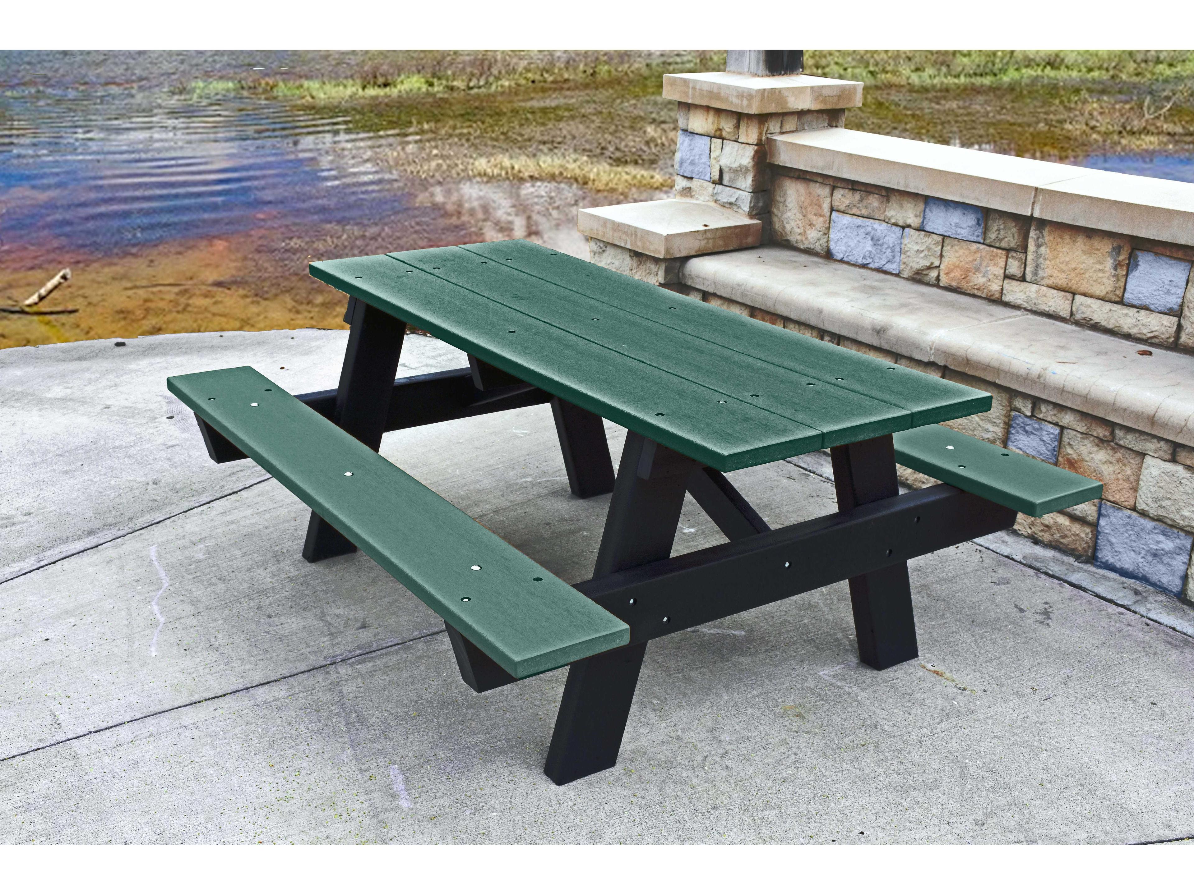 Frog Furnishings A Frame Recycled Plastic Rectangular Outdoor Picnic Table
