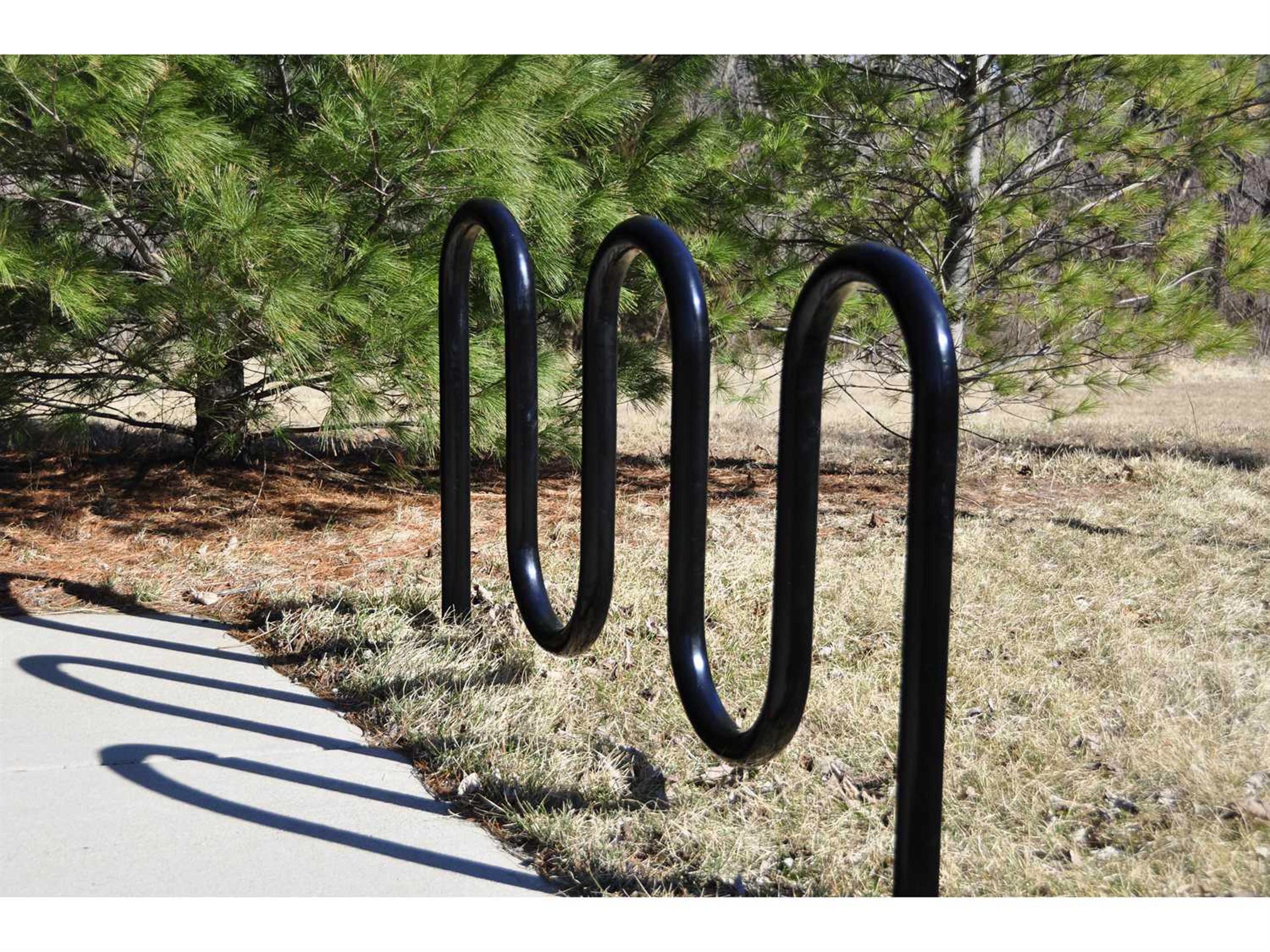 Steel 5 Loop Bike Rack In Ground
