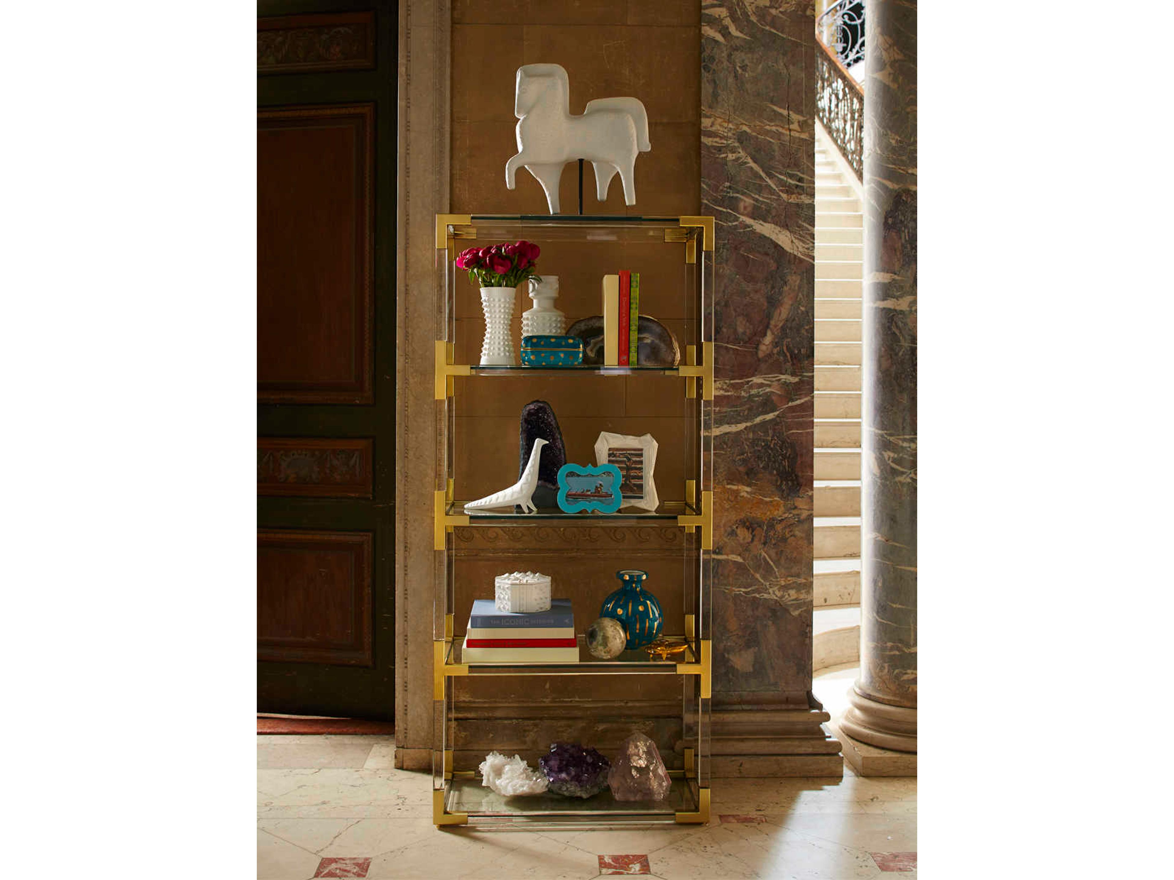 Jonathan Adler Jacques Clear / Brass Etagere