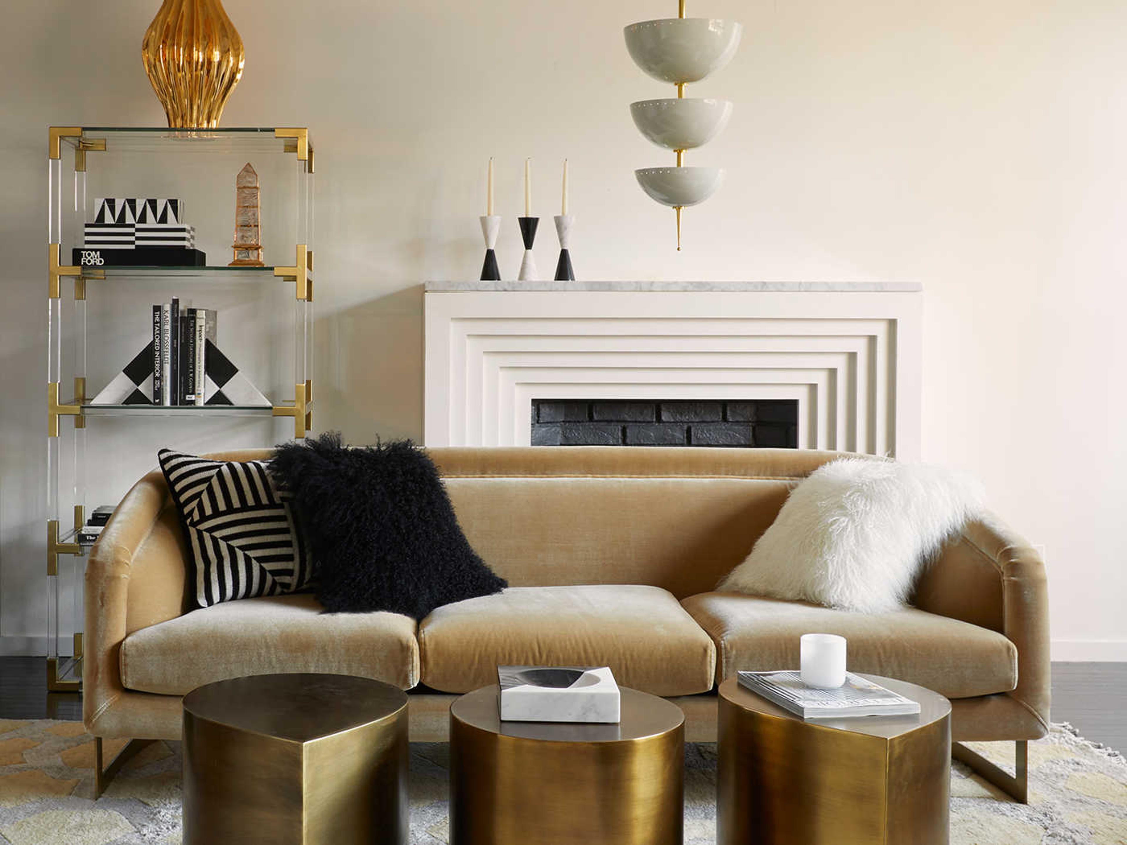 Jonathan Adler Jacques Clear / Brass Etagere