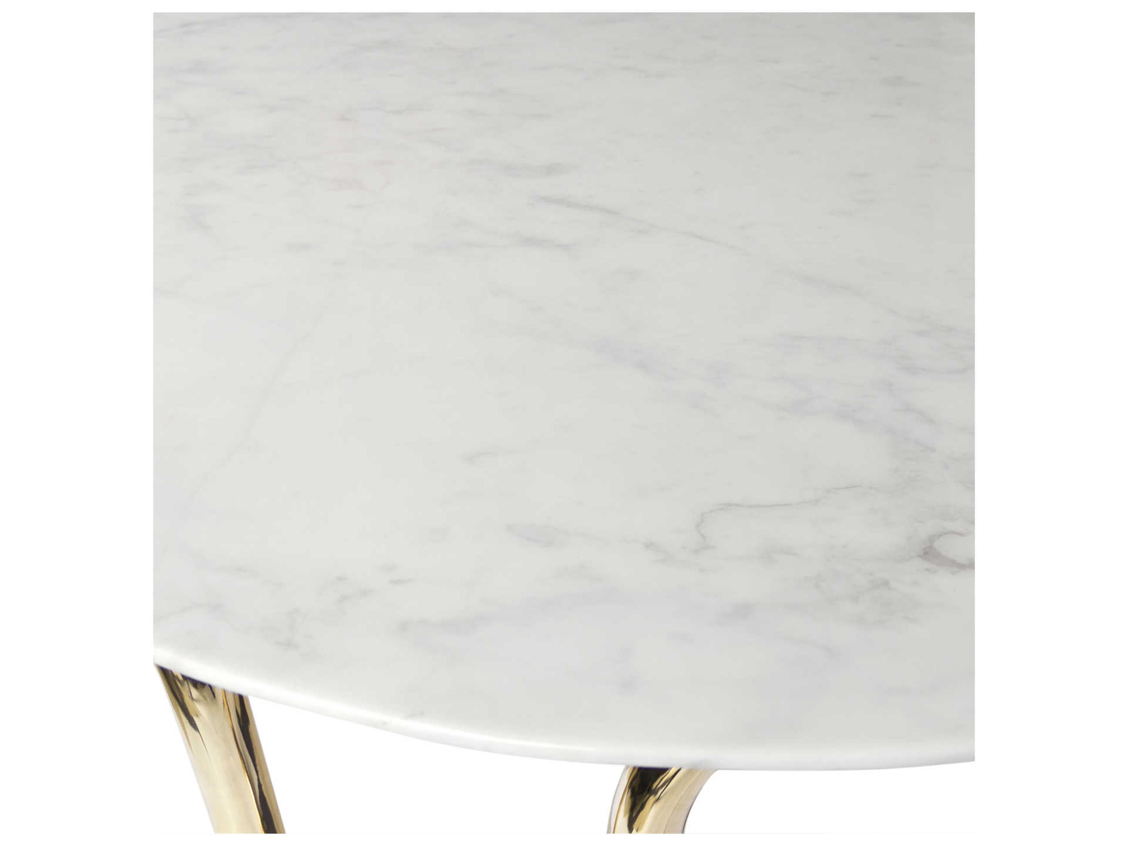 Jonathan Adler Scalinatella Round Carrara Marble Brass Coffee Table