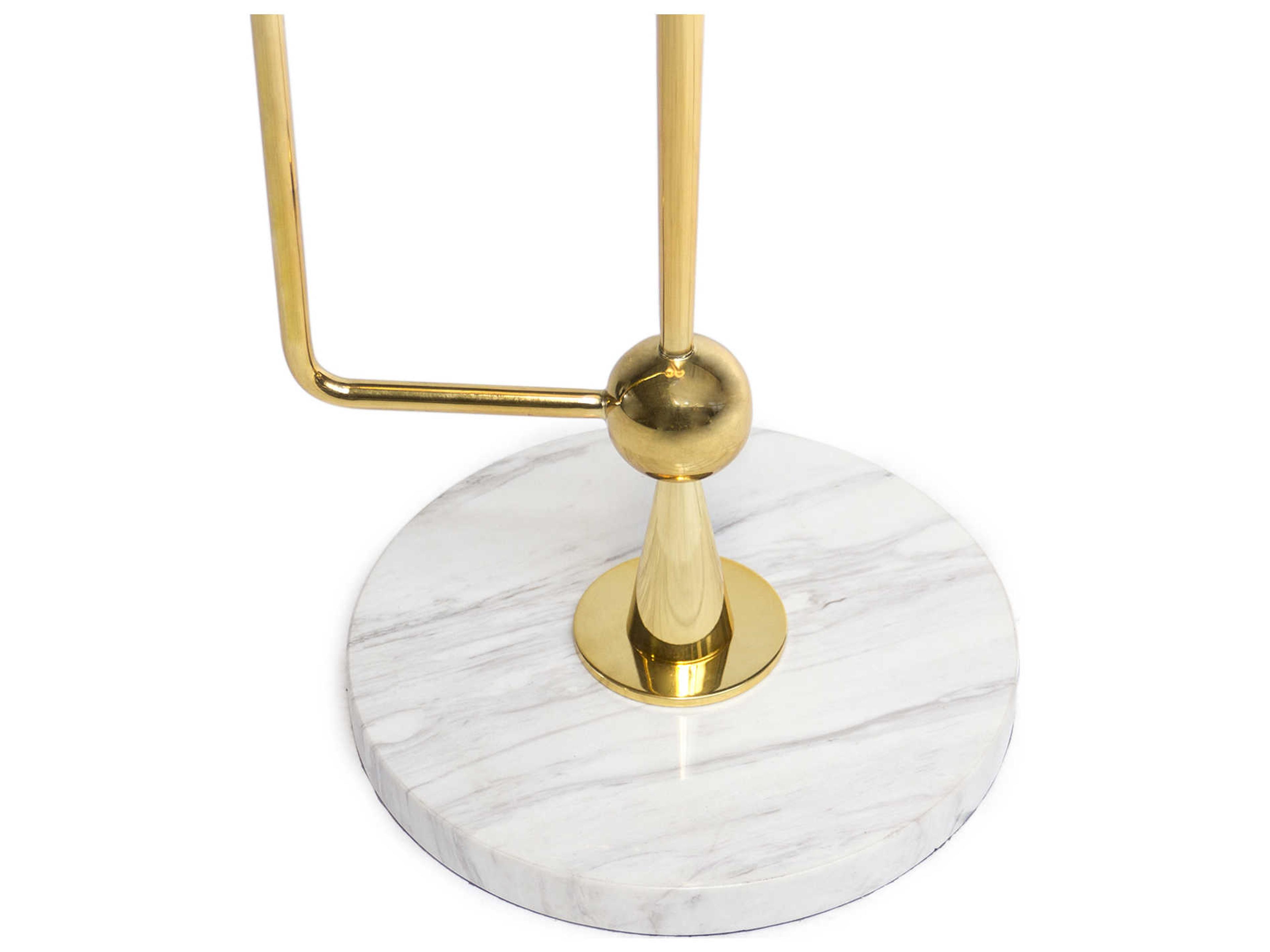 Jonathan Adler Caracas White Brass Gold Floor Lamp