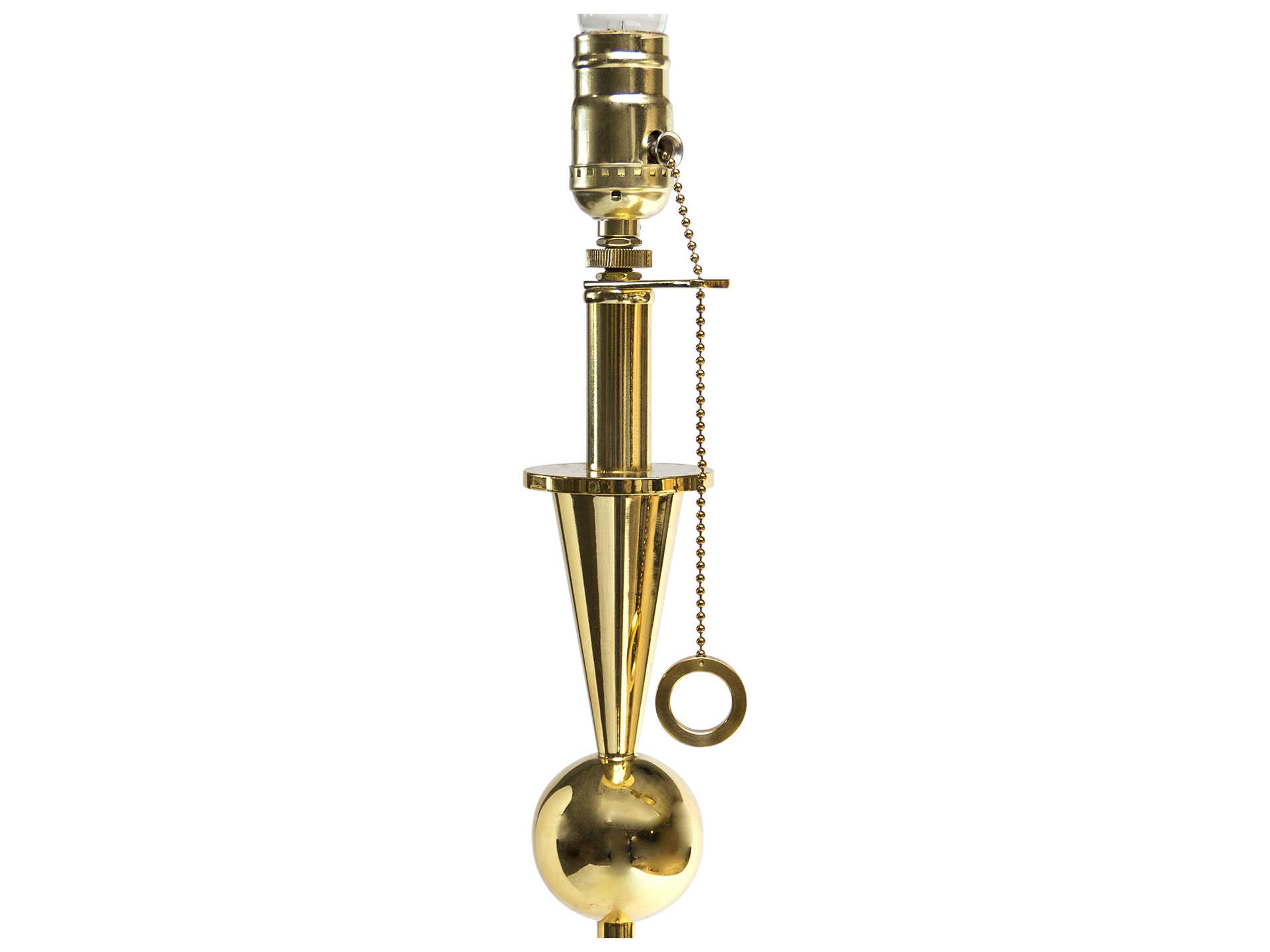 Jonathan Adler Caracas White Brass Gold Floor Lamp