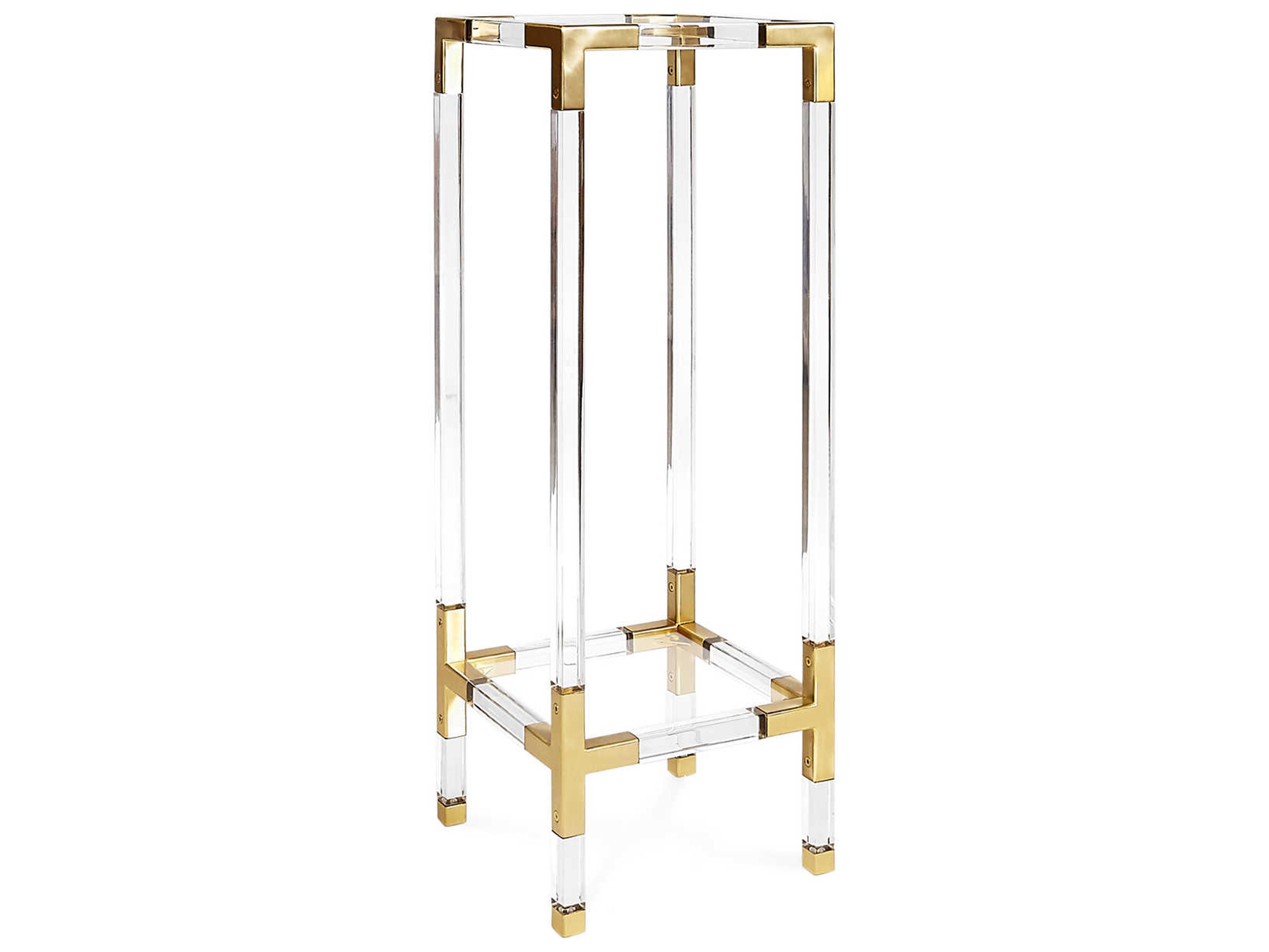 Jacques Square Glass Brass End Table