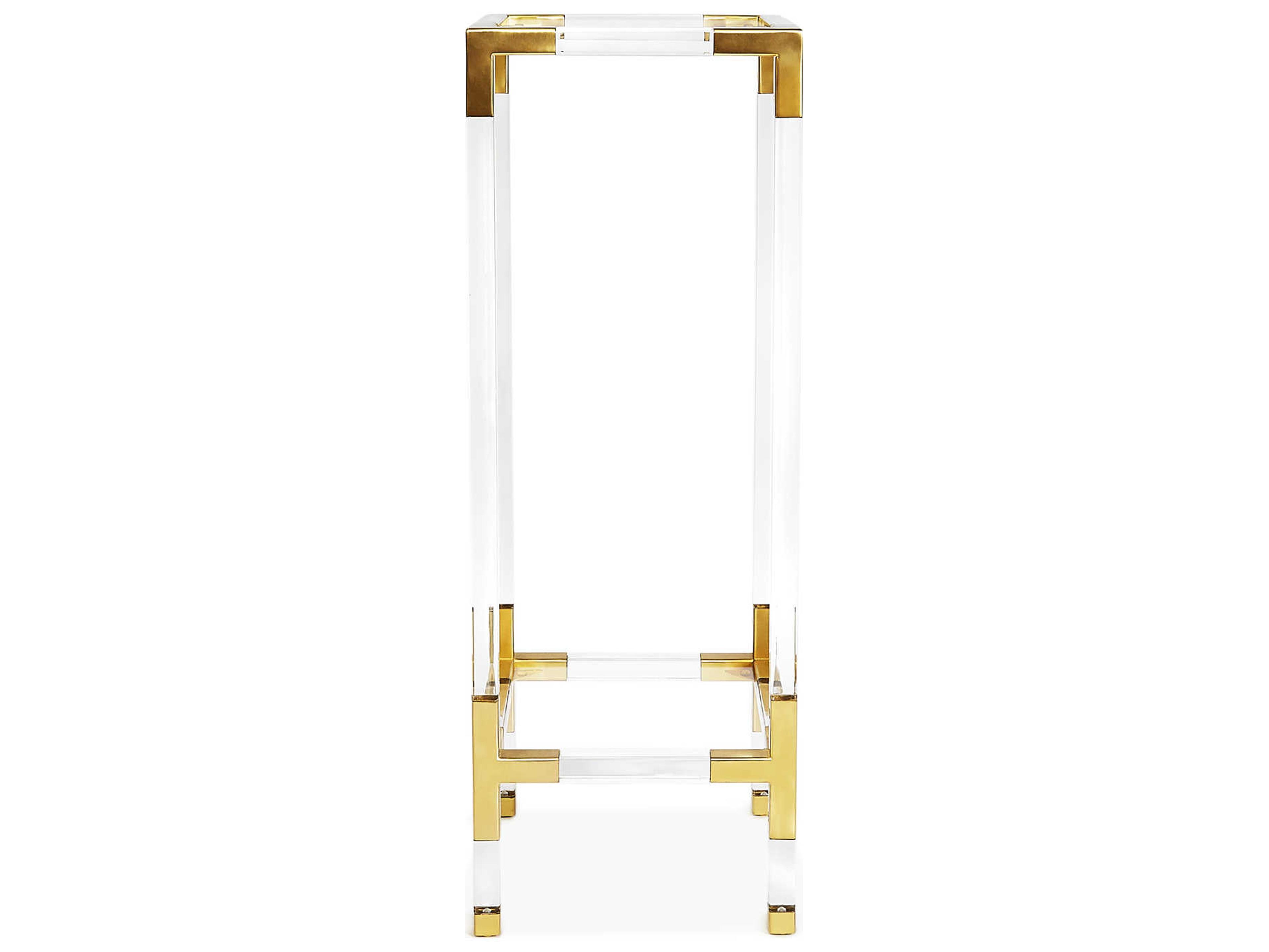 Jonathan Adler Jacques Square Glass Brass End Table