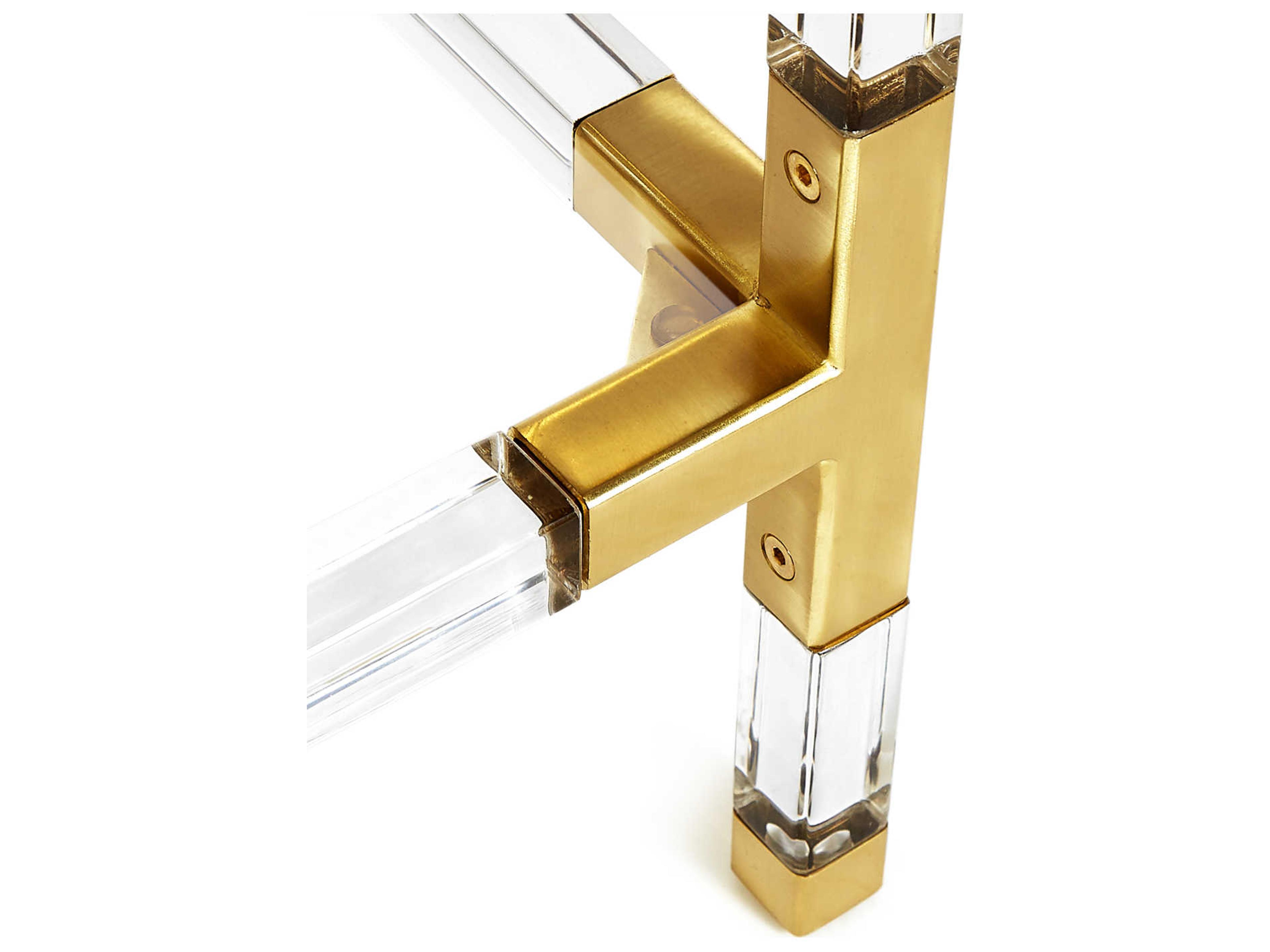 Jonathan Adler Jacques Square Glass Brass End Table