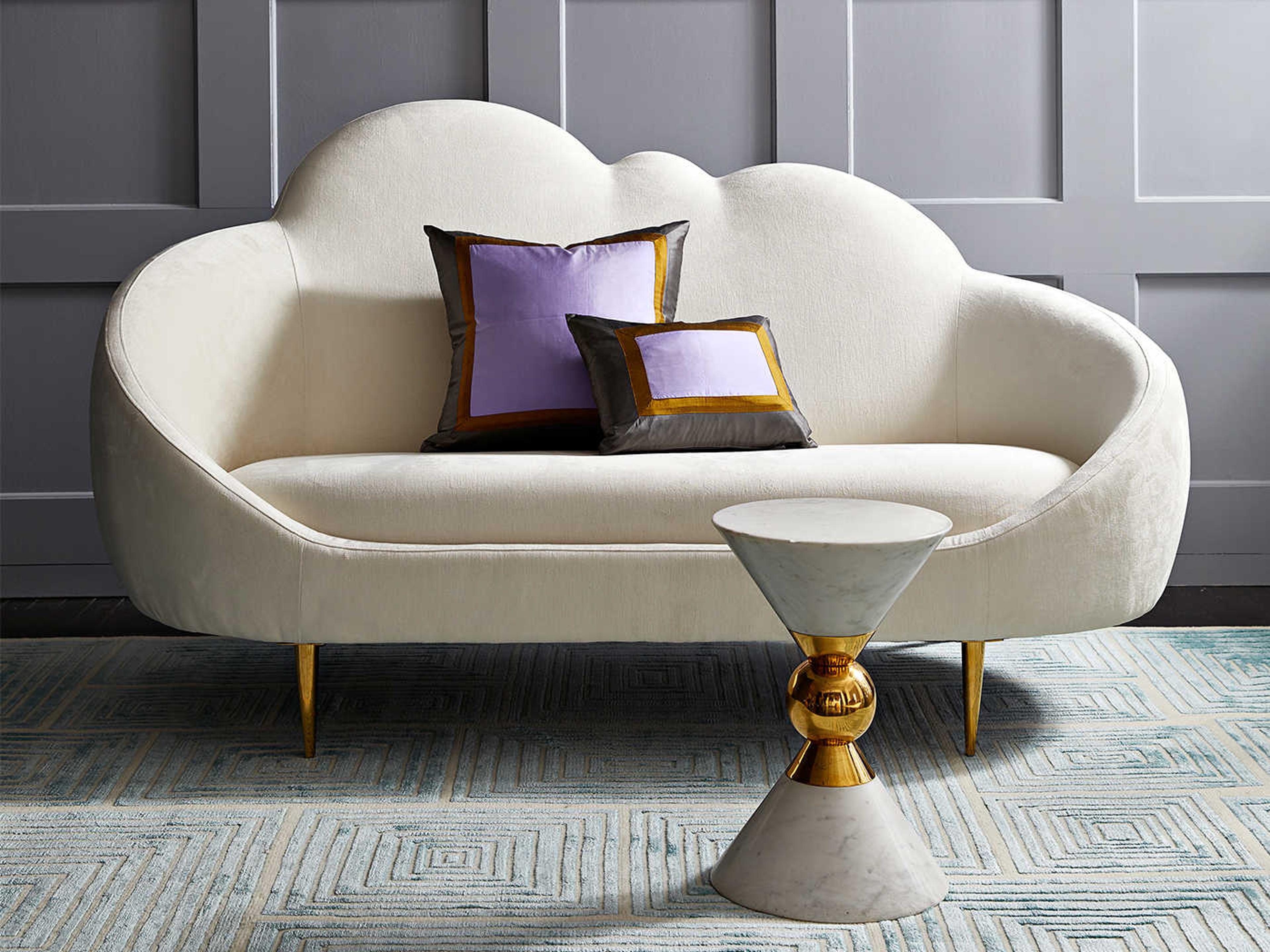 Jonathan Adler Canaan Round White Marble End Table