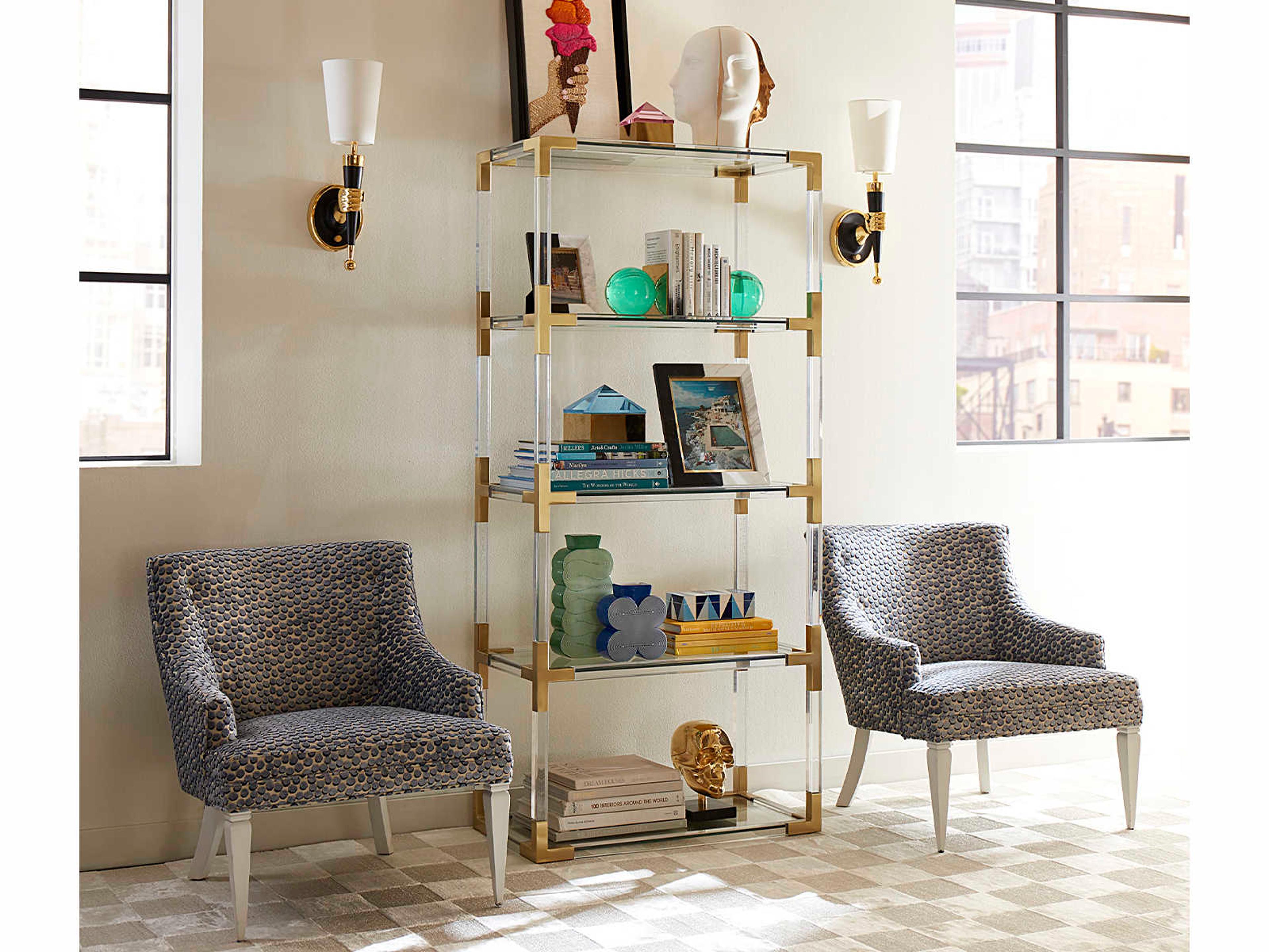 Jonathan Adler Brass 1-Light Polished Blackened Wall Sconce