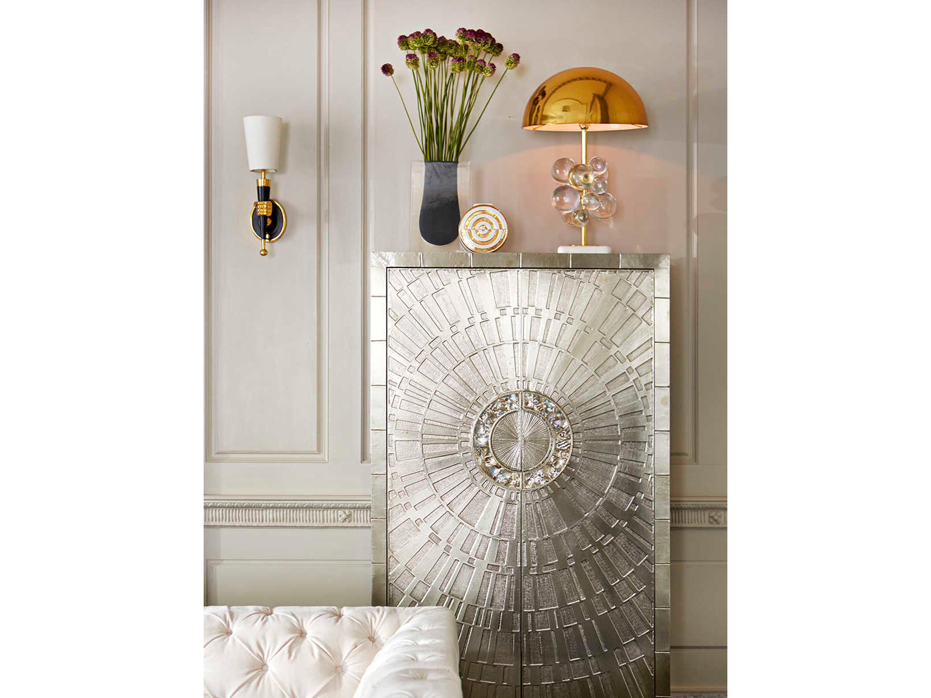 Jonathan Adler Globo Clear Brass Buffet Lamp