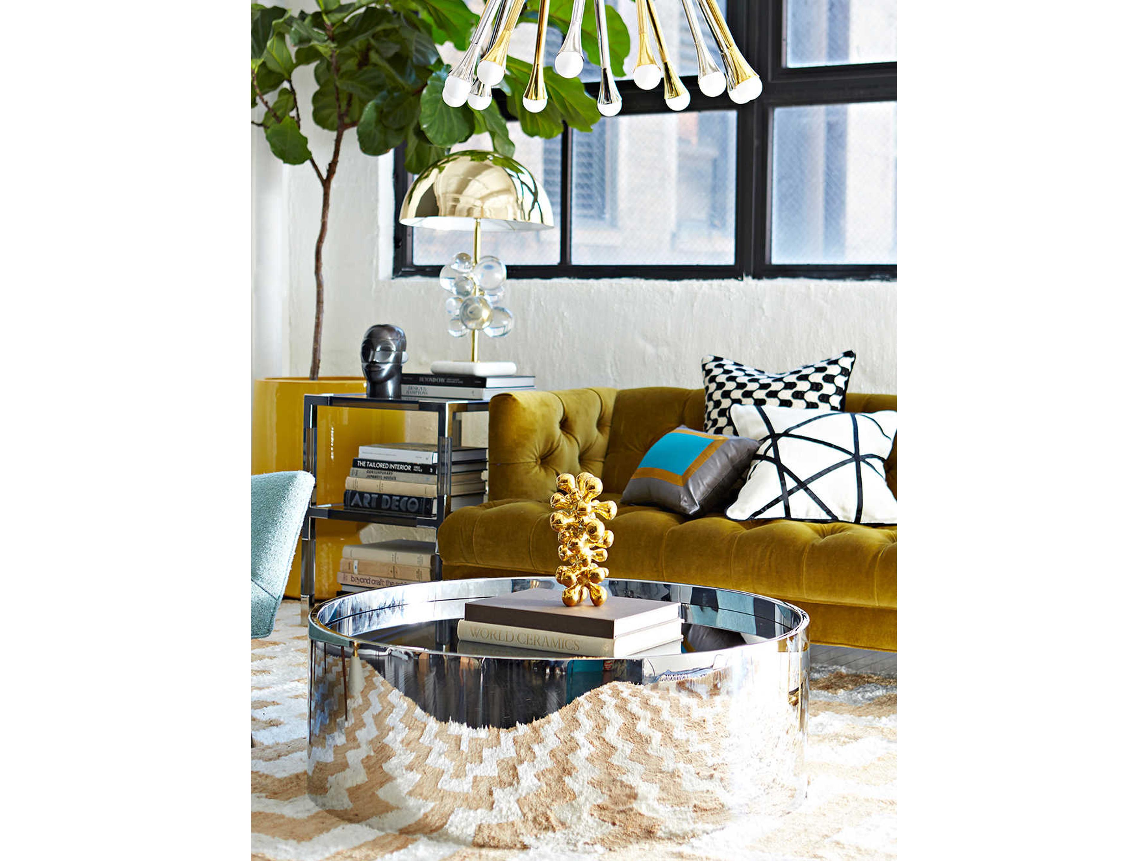 Jonathan Adler Globo Clear Brass Buffet Lamp