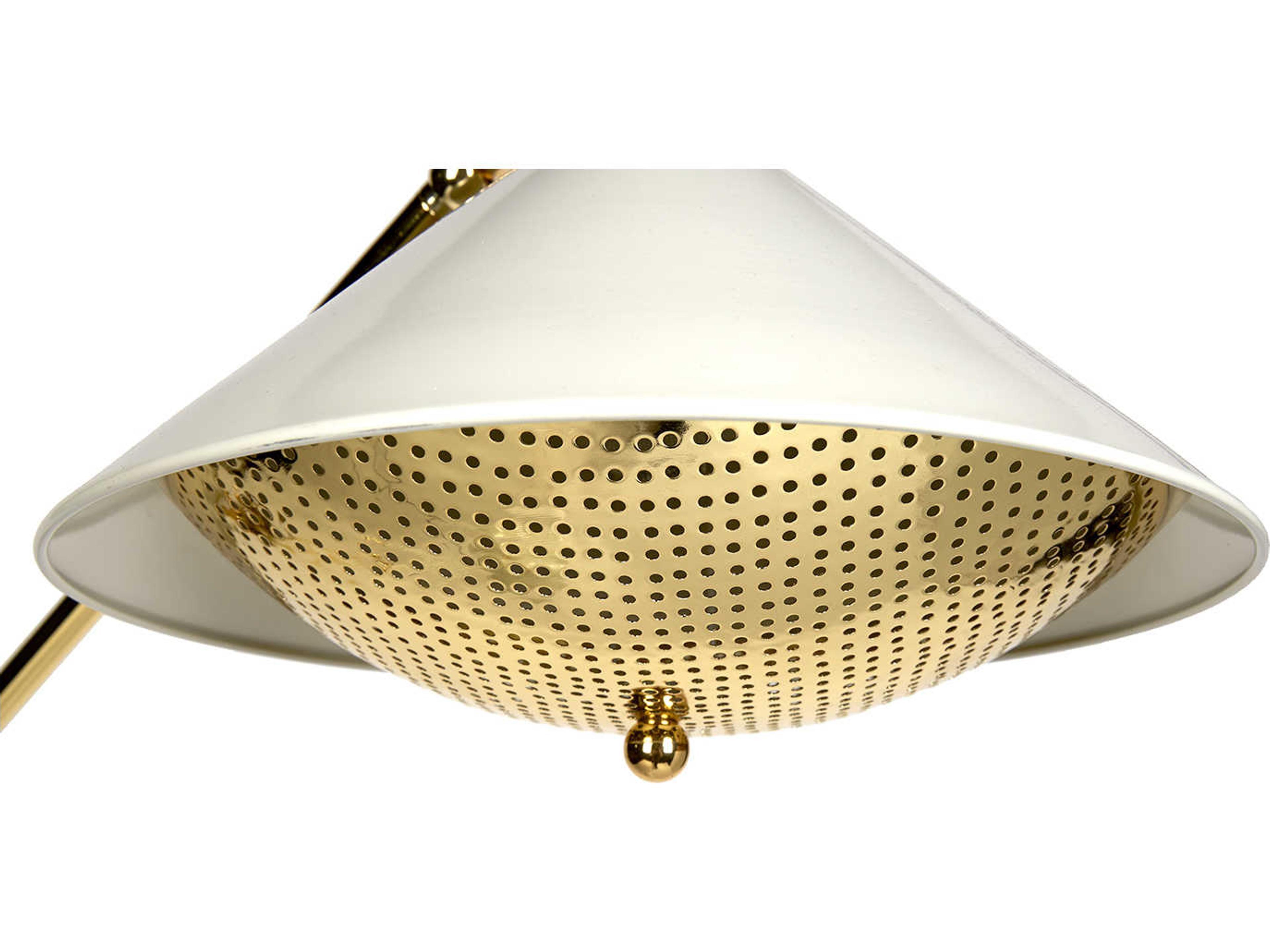 Jonathan Adler Maxime Brass Antique White Floor Lamp