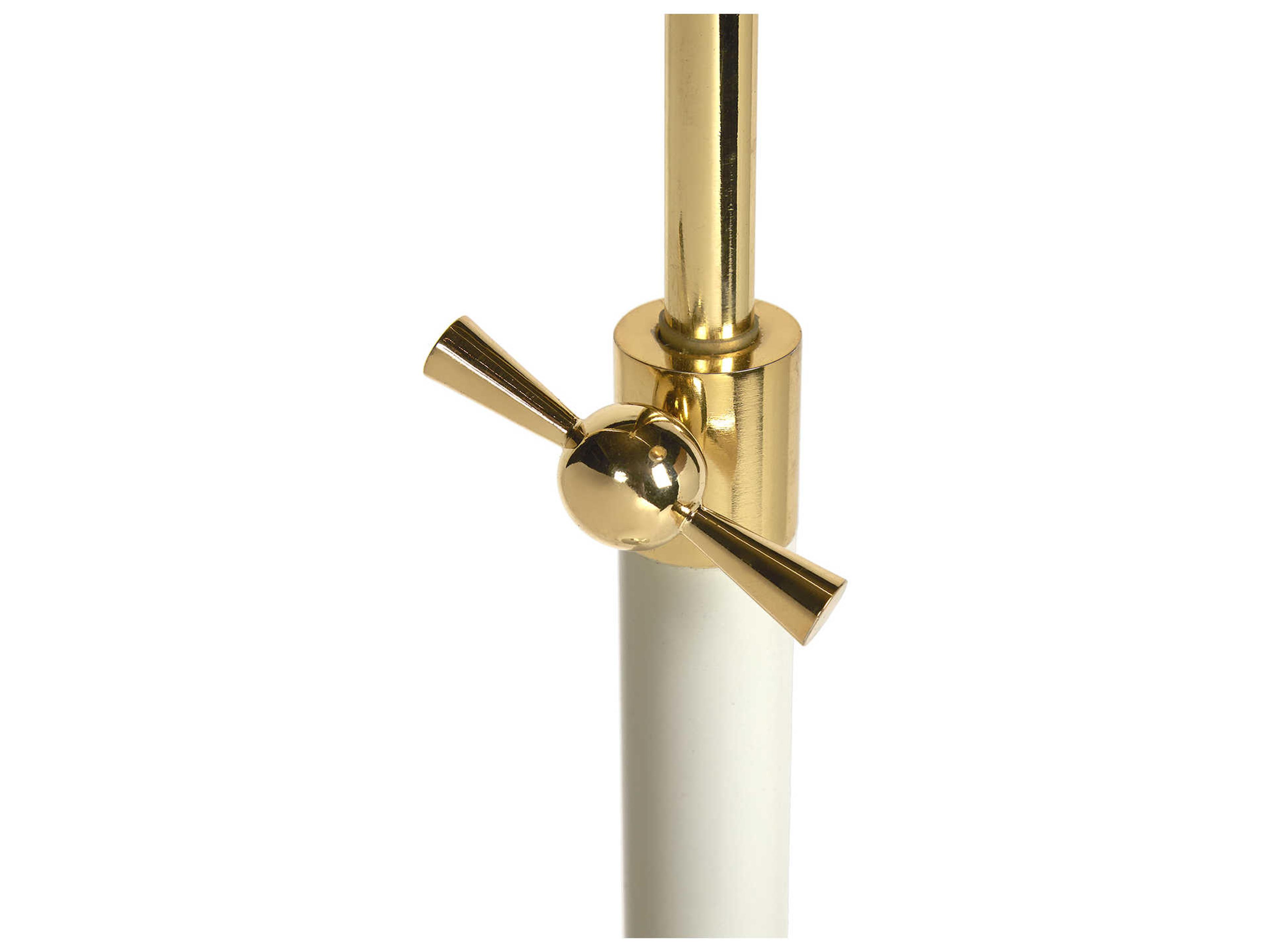 Jonathan Adler Maxime Brass Antique White Floor Lamp