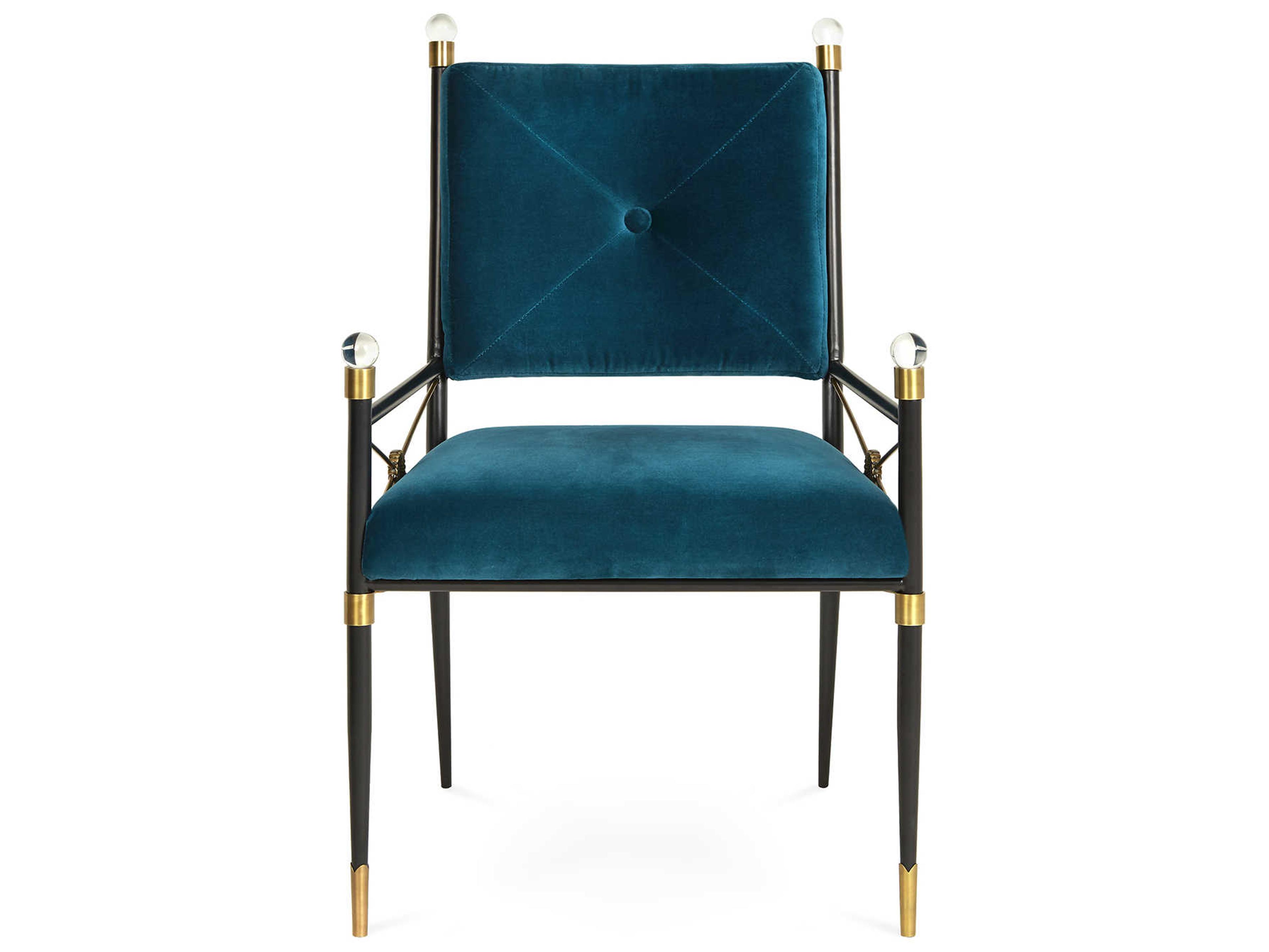 Jonathan Adler Rider Blue Arm Dining Chair