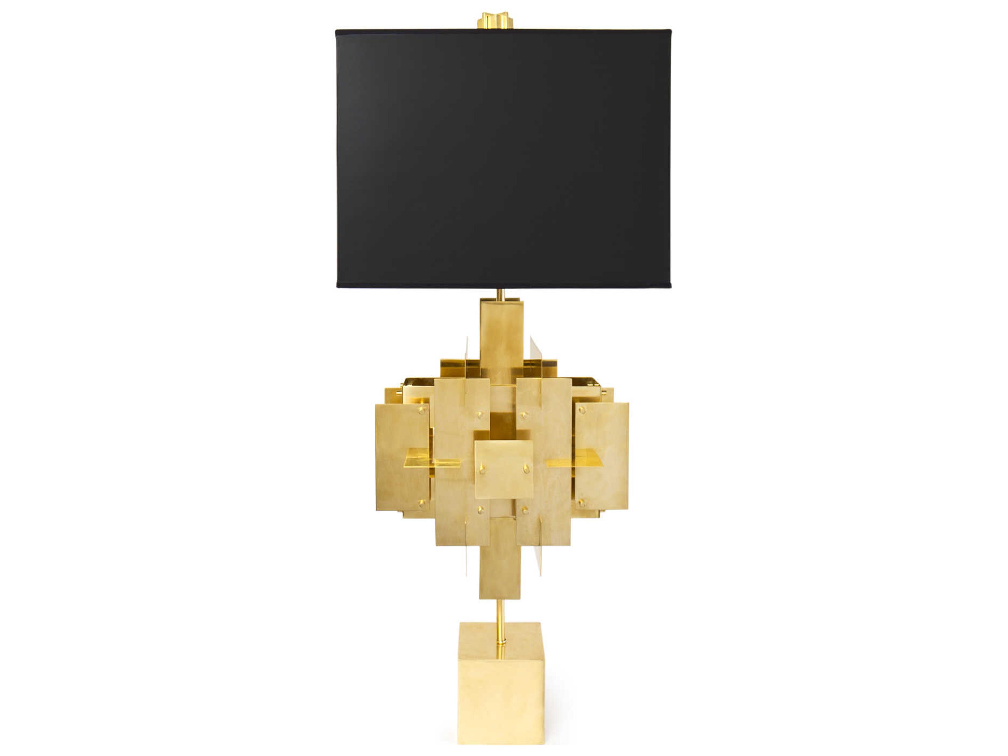 Jonathan Adler Puzzle Black Brass Buffet Lamp