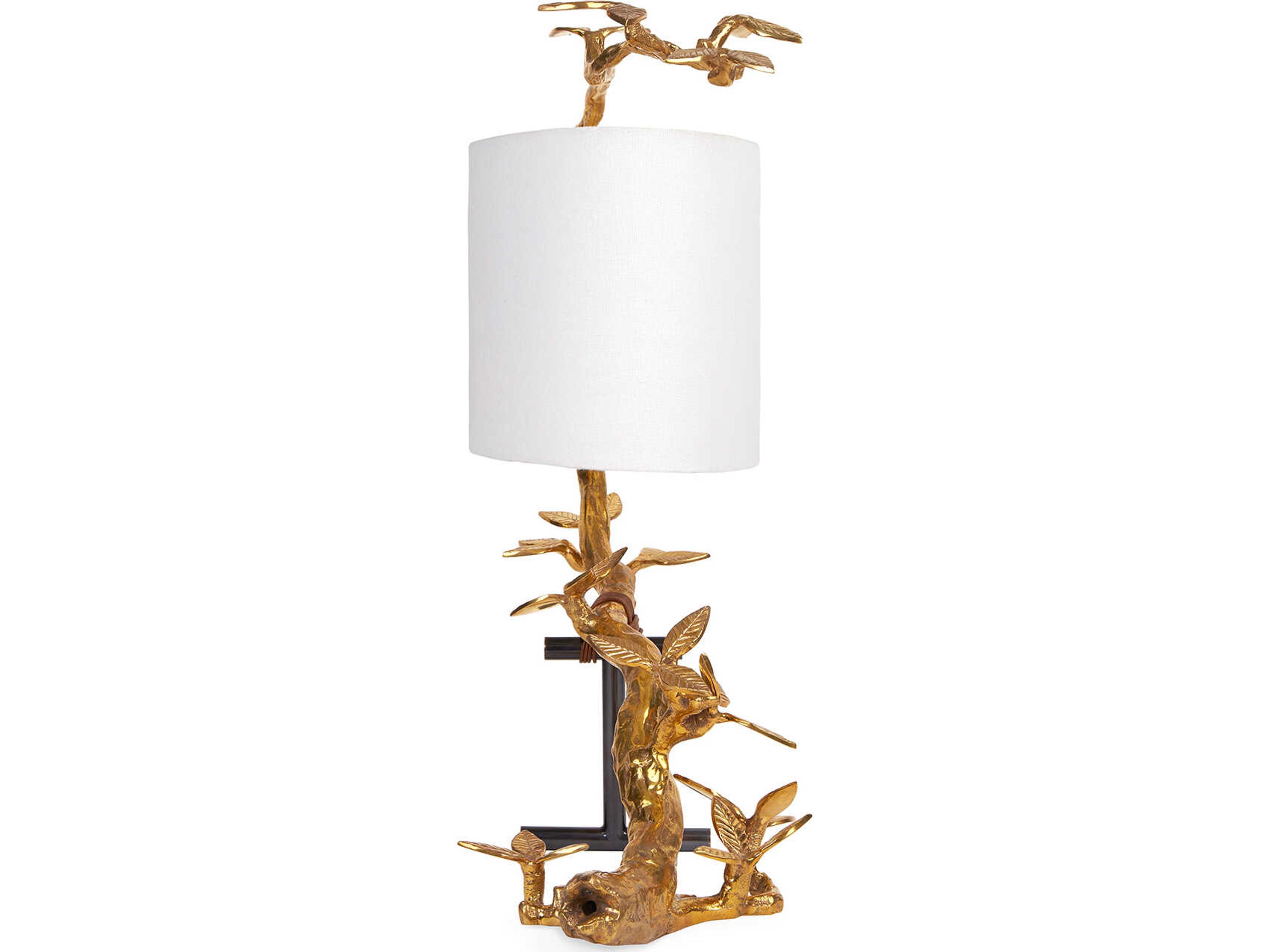 Jonathan Adler Kyoto Blackened Brass Polished White Buffet Lamp