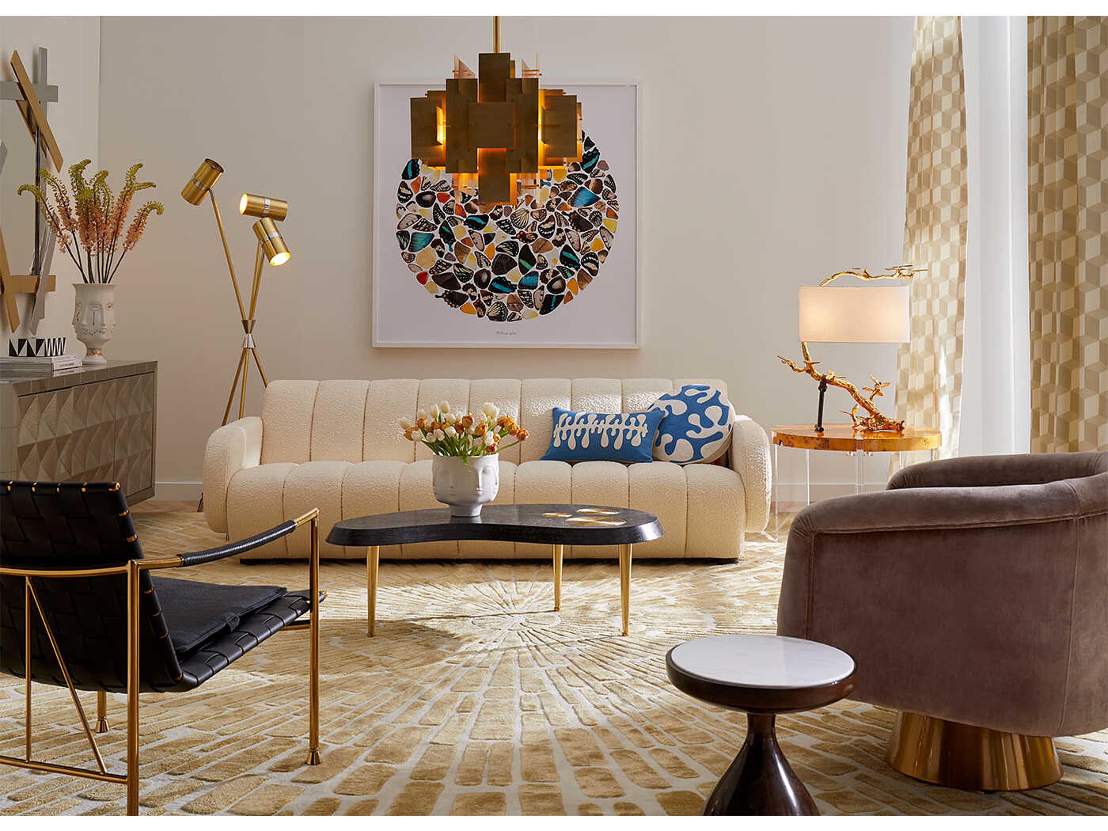 Jonathan Adler Kyoto Blackened Brass Polished White Buffet Lamp