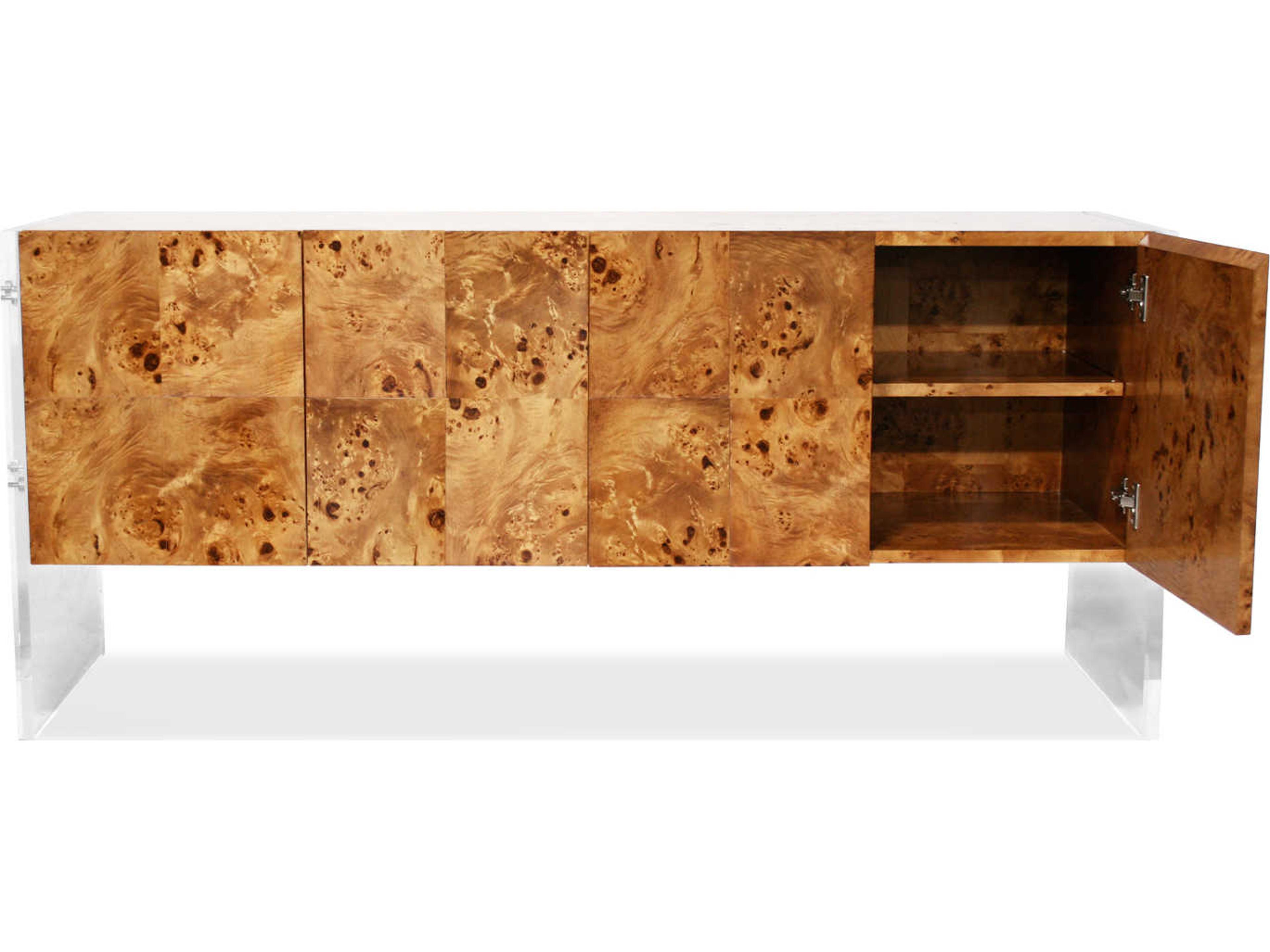 Jonathan Adler Bond 64" Burled Mappa Credenza Sideboard