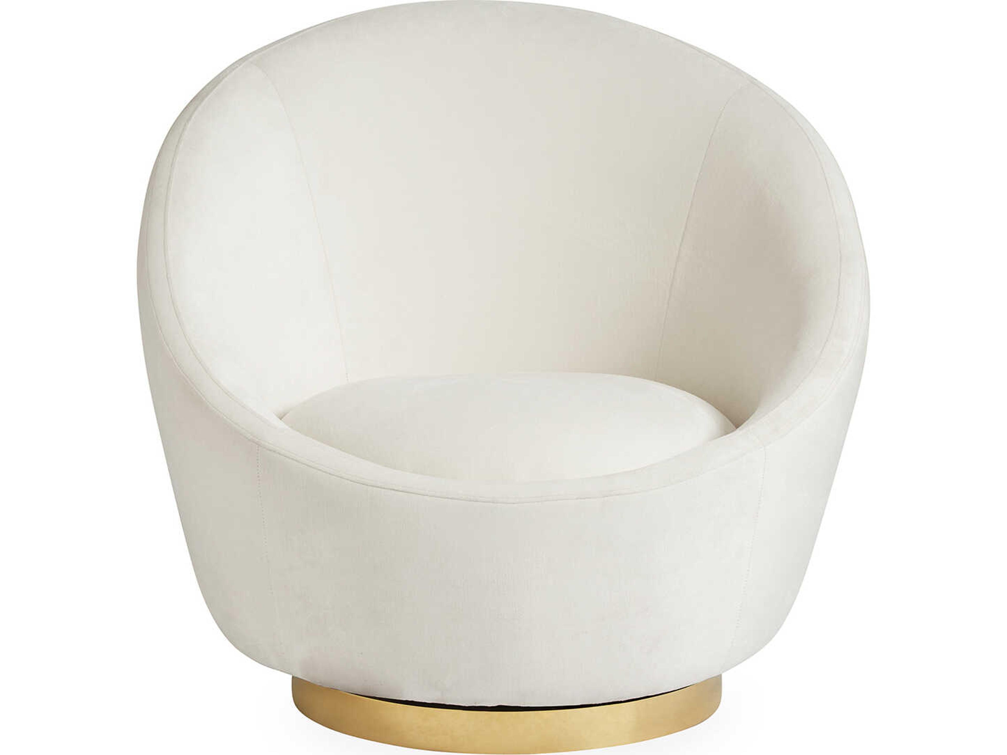 Jonathan Adler Ether Swivel White Accent Chair