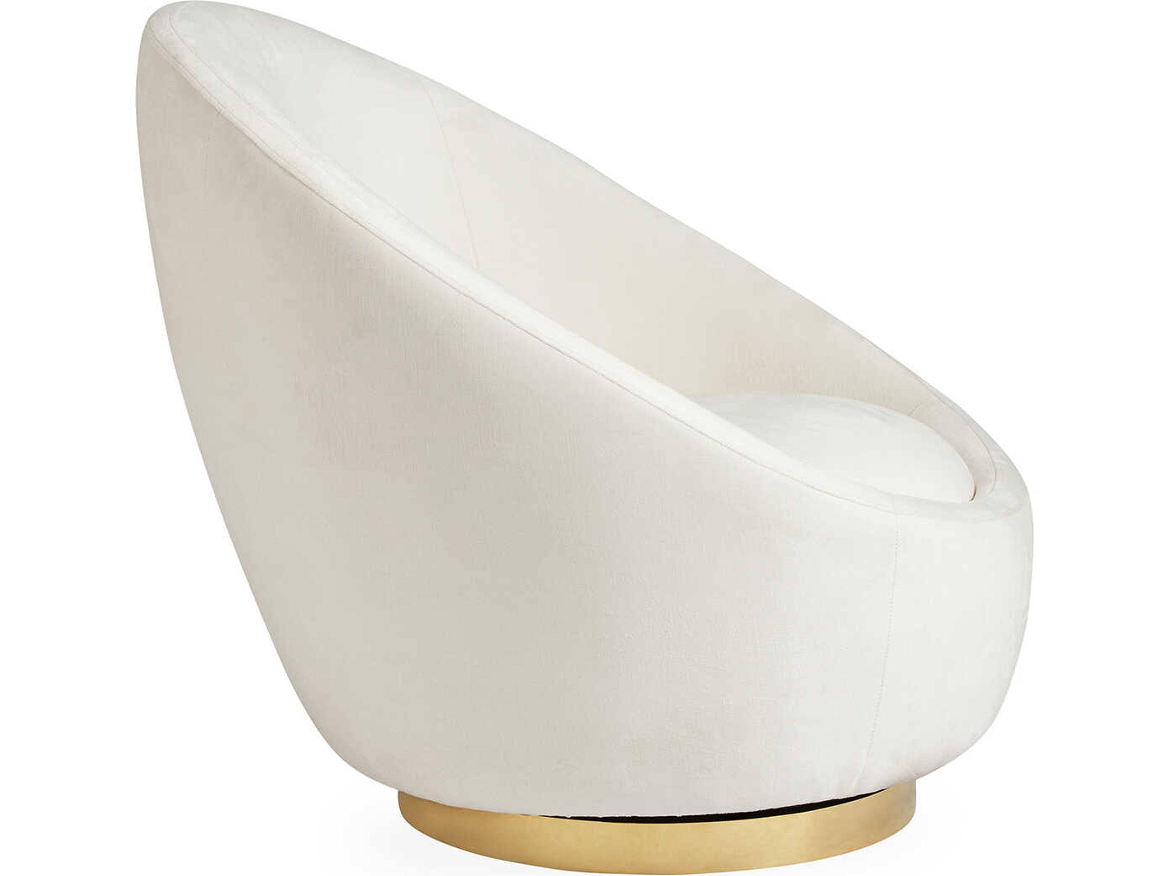 Jonathan Adler Ether Swivel White Accent Chair