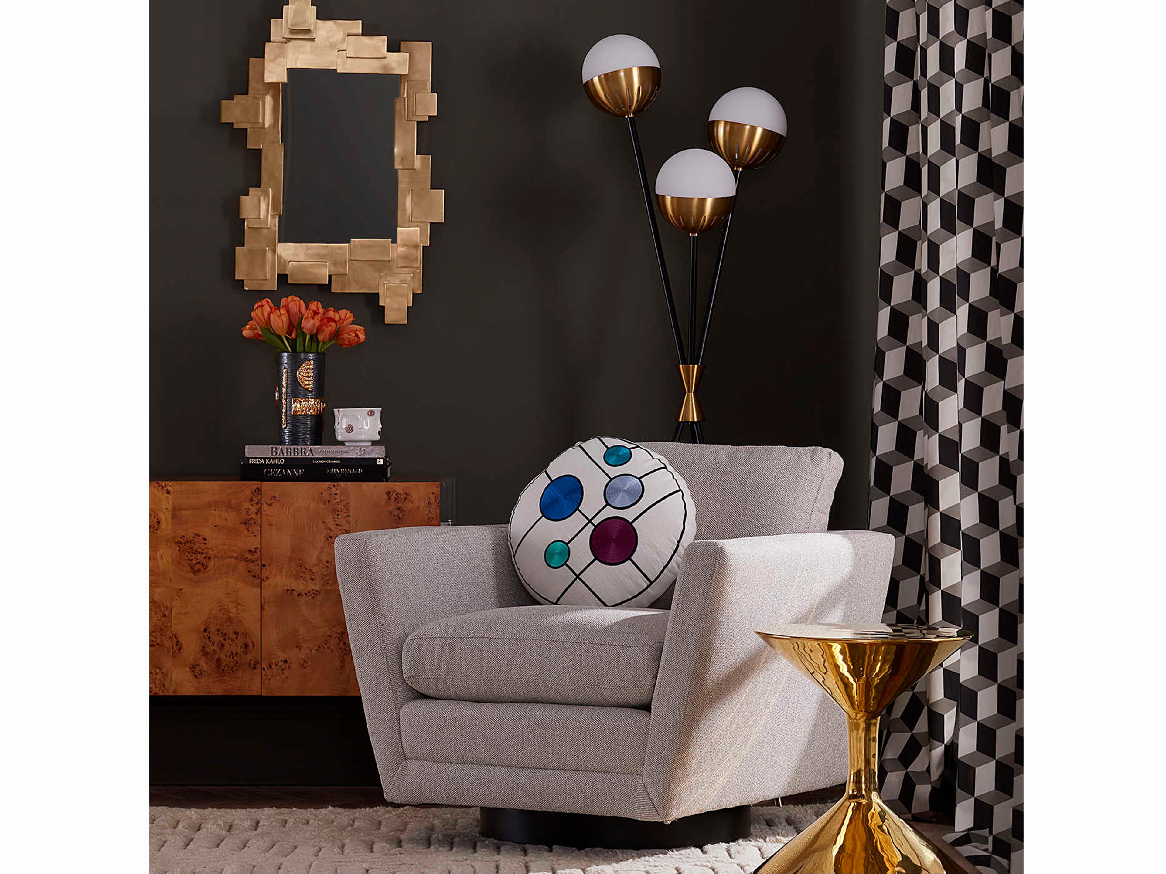 Jonathan Adler Puzzle Antique Brass Rectangular Wall Mirror