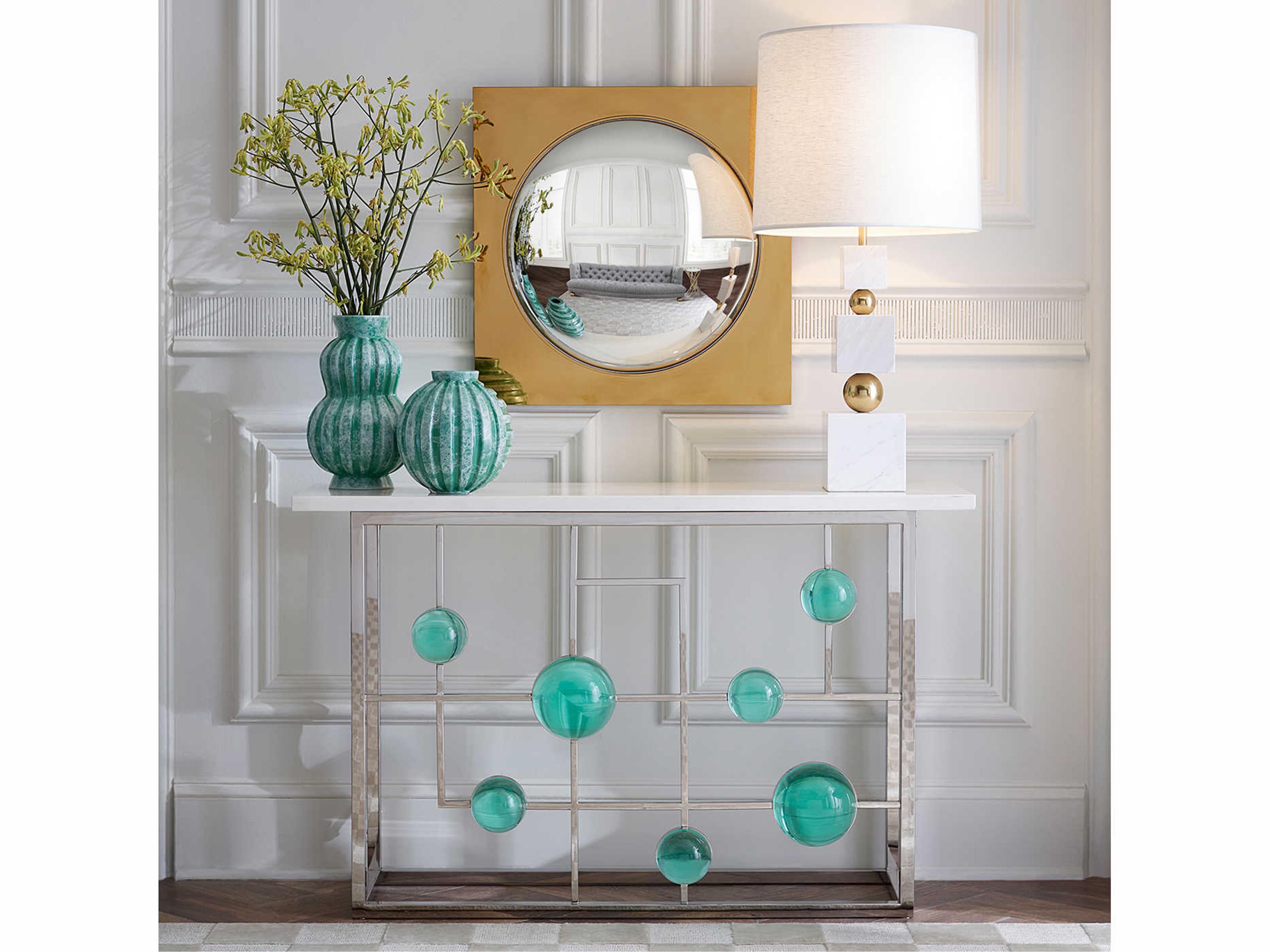 Jonathan Adler Globo Polished Brass Square Wall Mirror