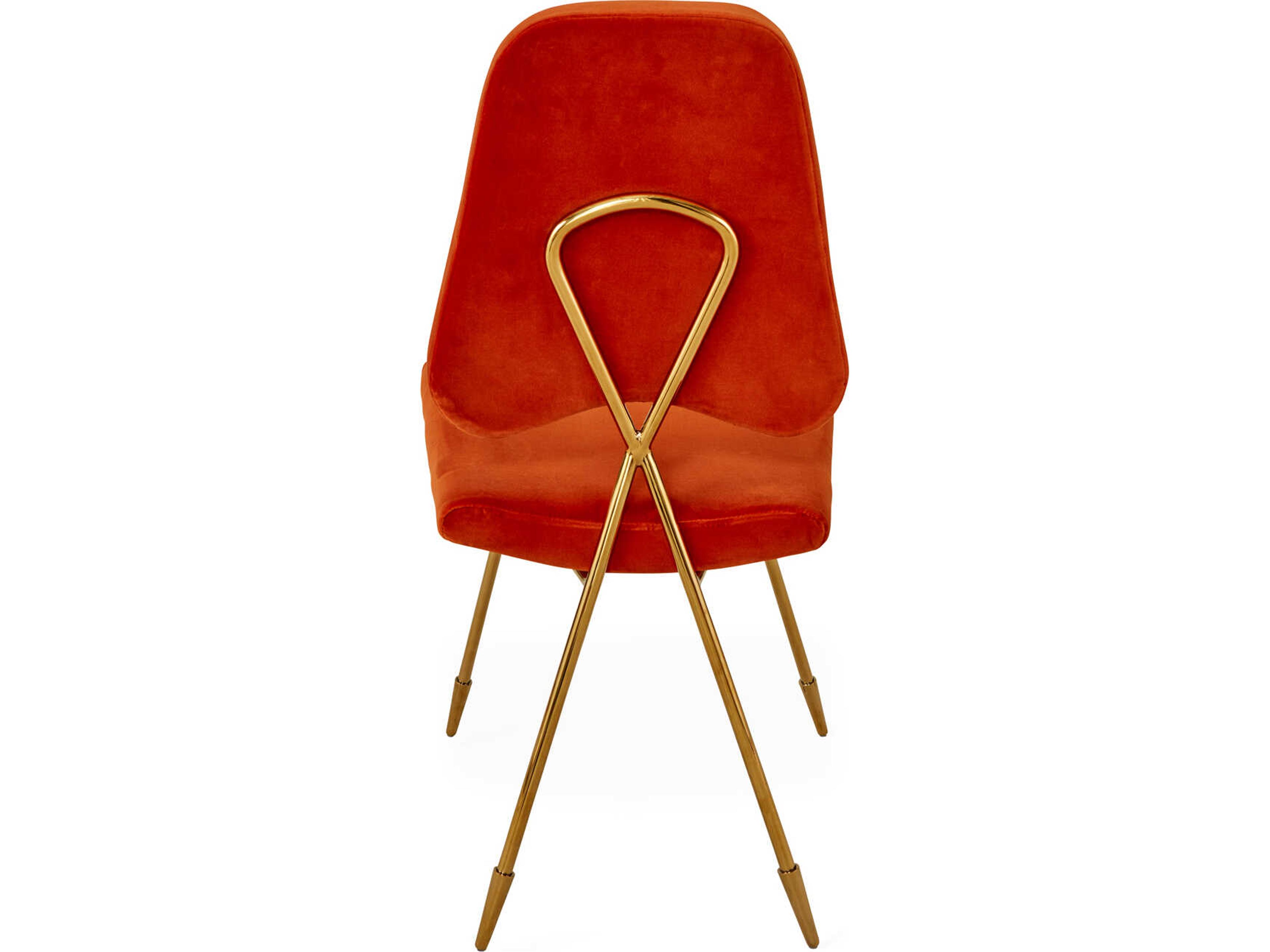 Jonathan Adler Maxime Orange Upholstered Armless Dining Chair