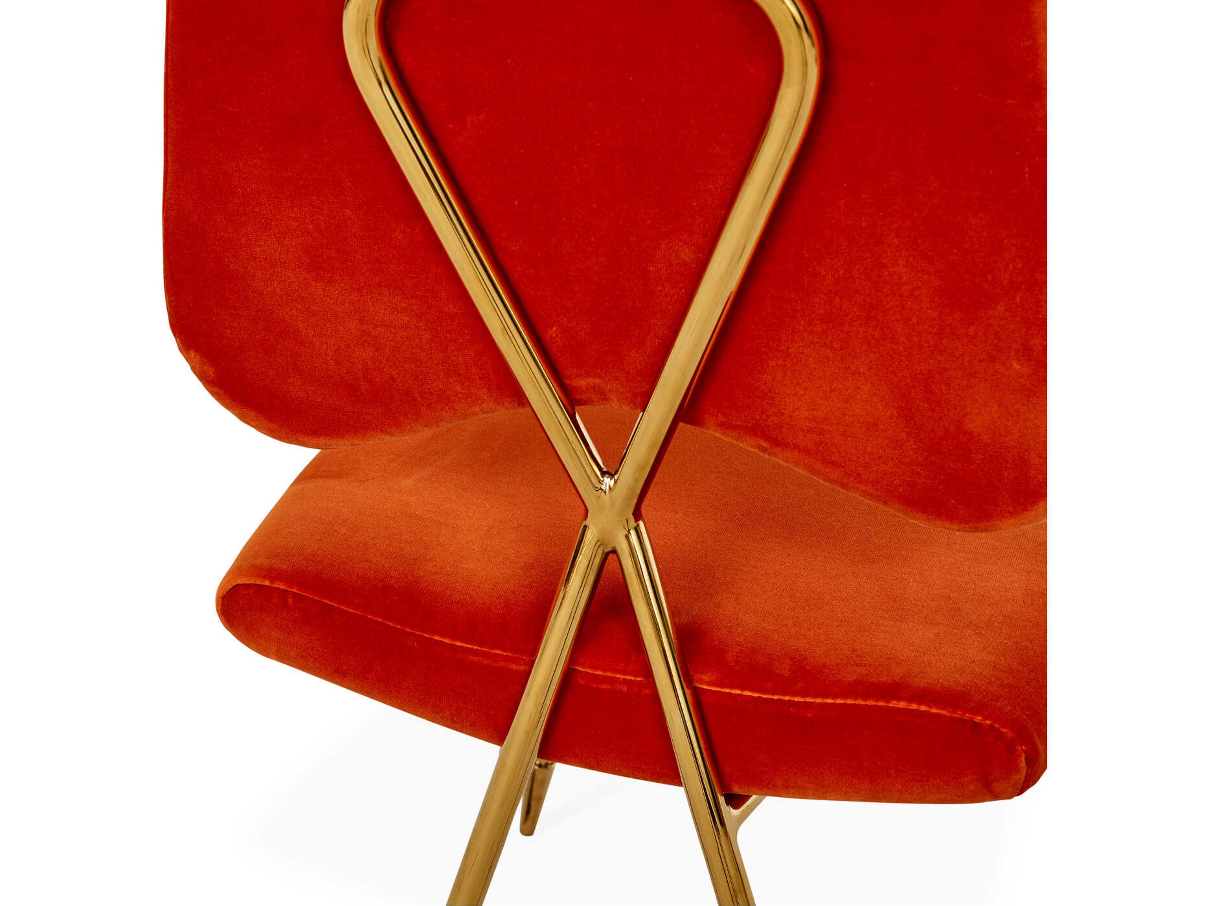 Jonathan Adler Maxime Orange Upholstered Armless Dining Chair