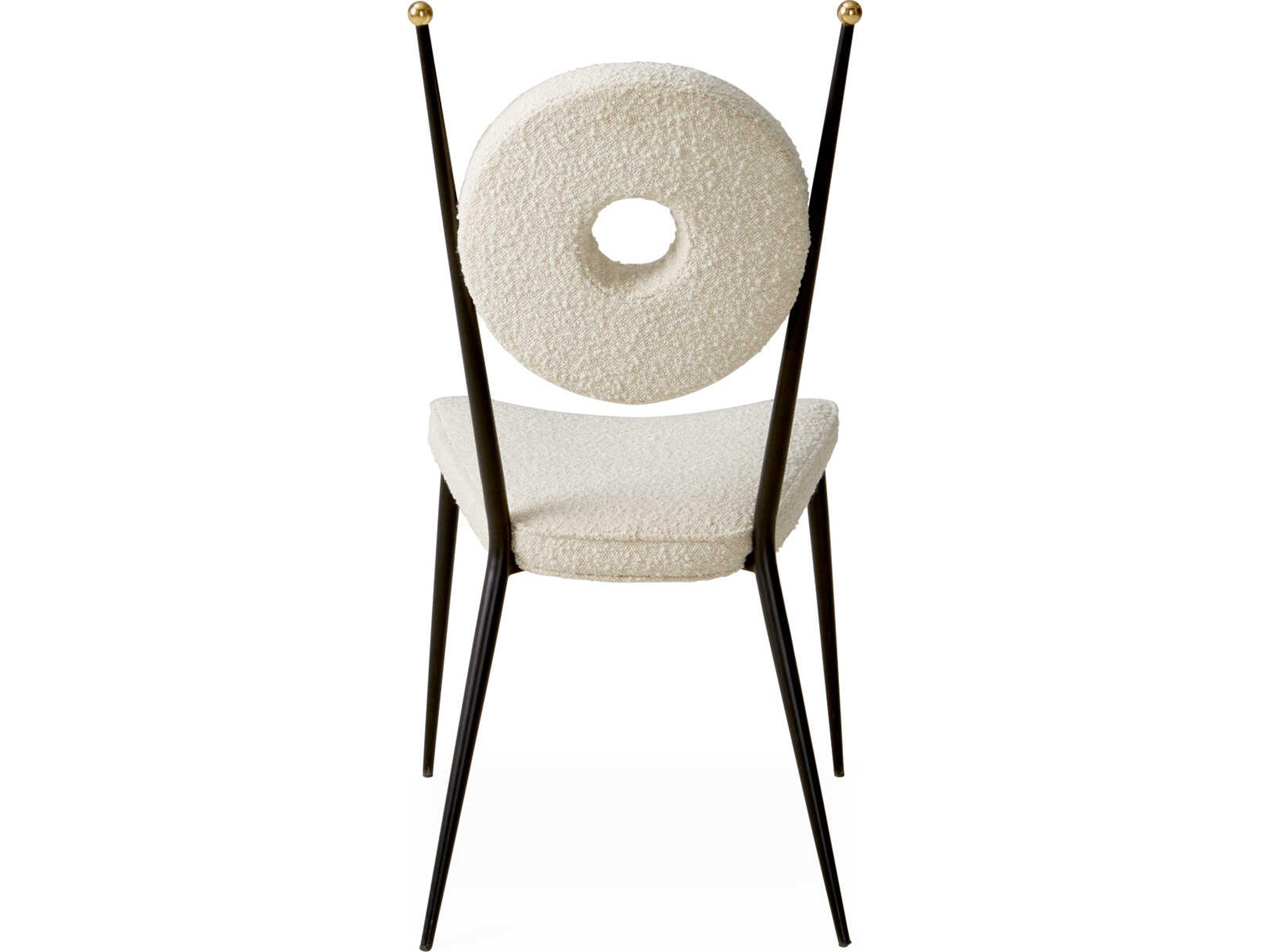 Jonathan Adler Rondo White Upholstered Armless Dining Chair