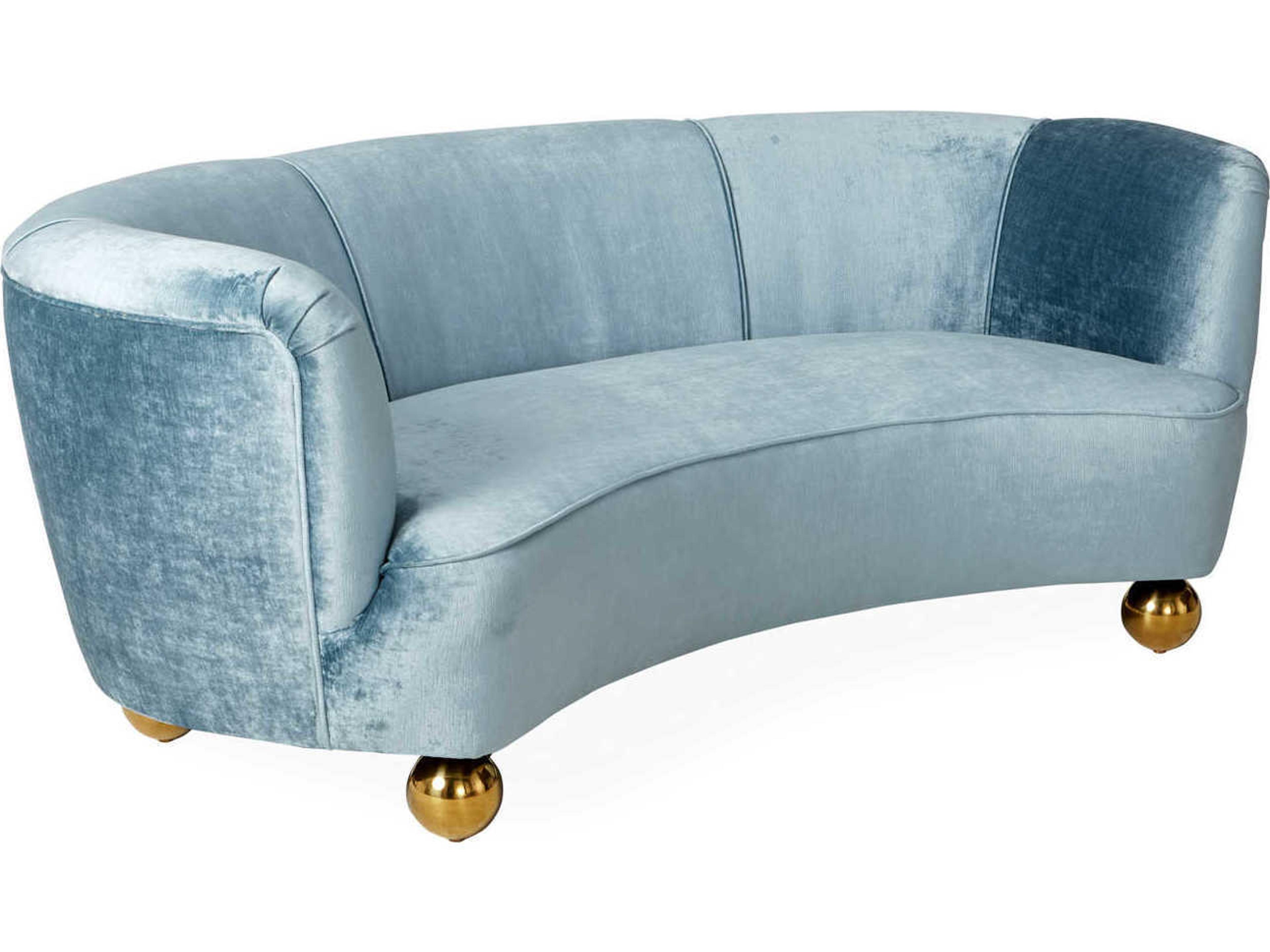Parker Brussels Powder Blue Brass Orb Gold Sofa