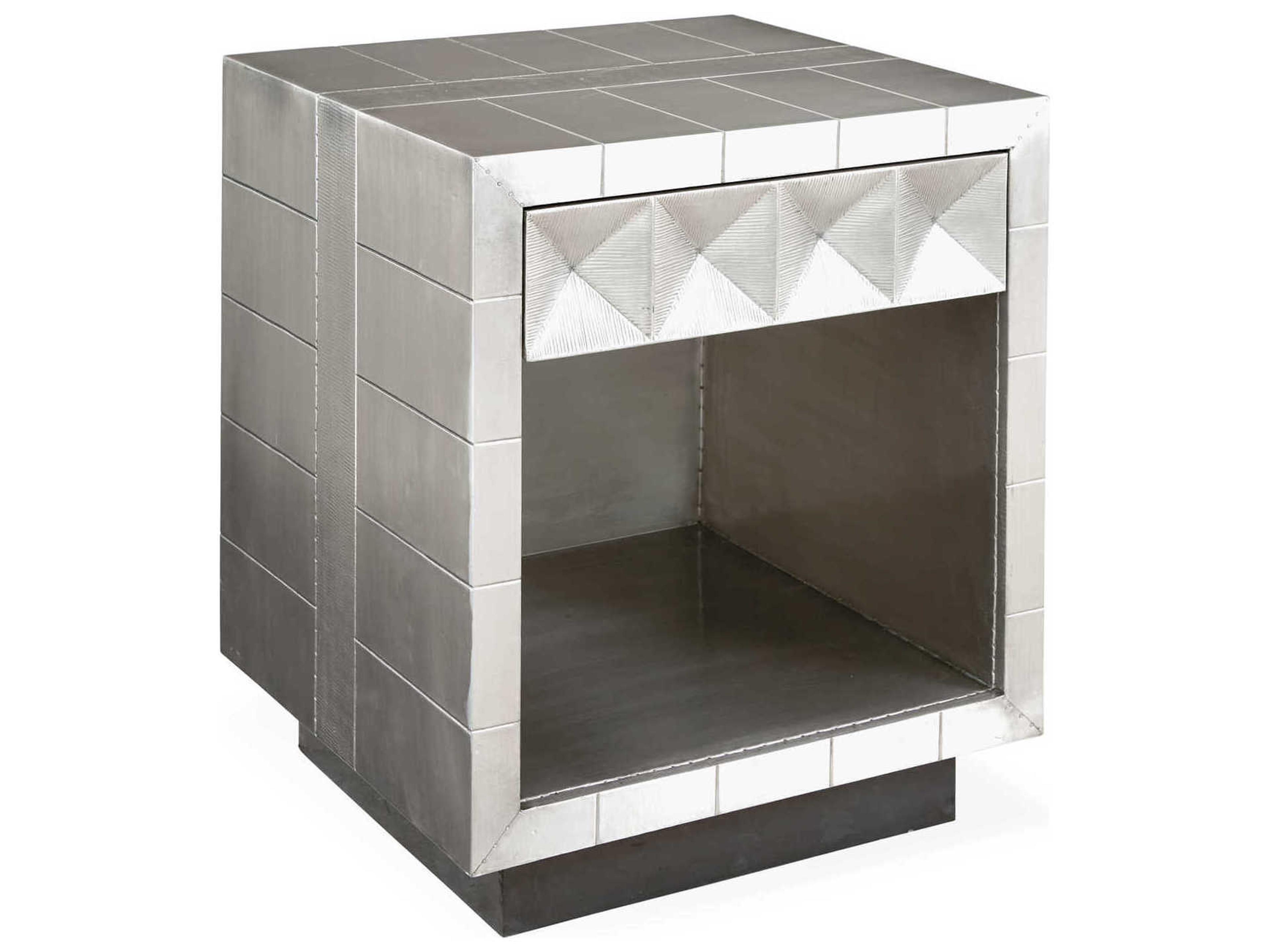 Talitha 1-Drawer Silver Nightstand