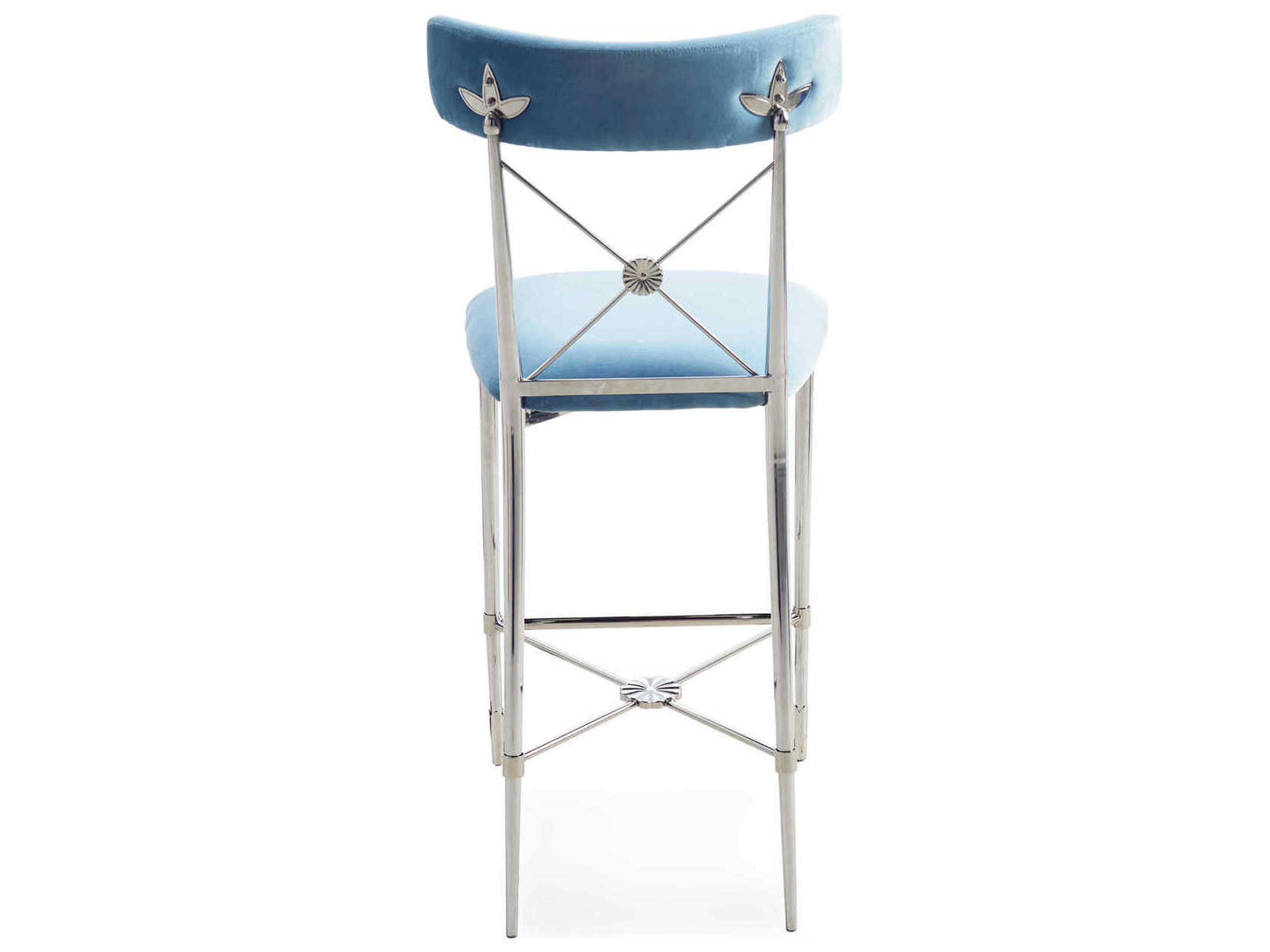 Jonathan Adler Rider Rialto Smoke White Nickel Counter Stool
