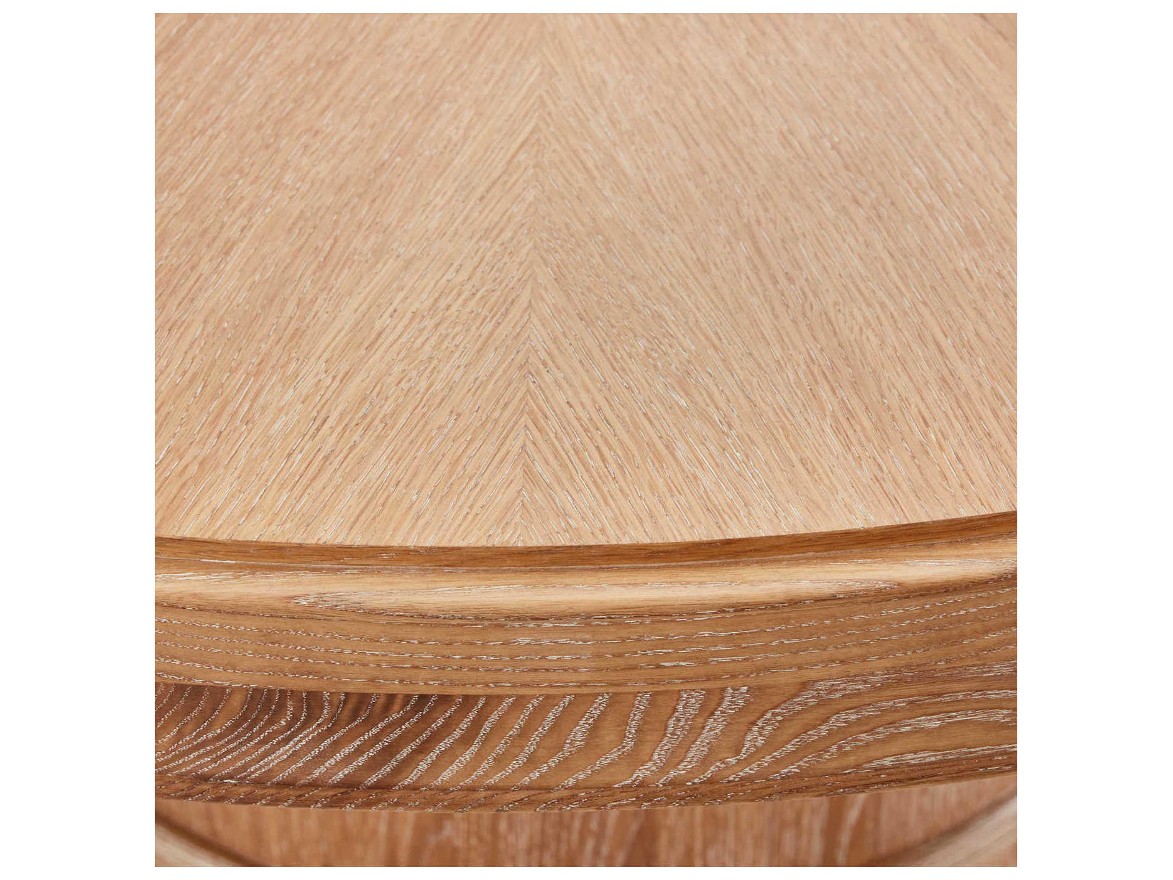 Jonathan Adler Brussels Round Wood Oak Brass Dining Table