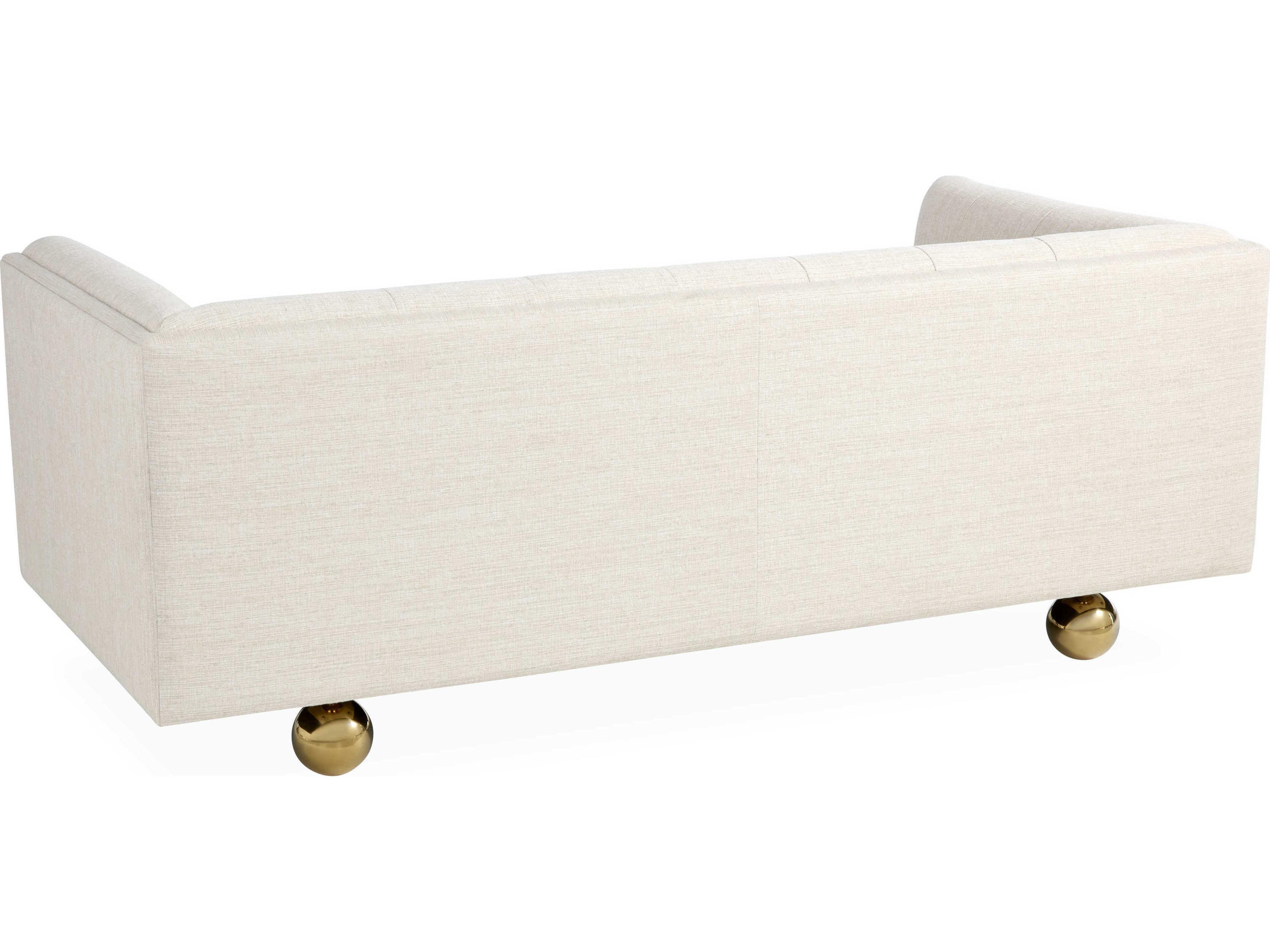 Jonathan Adler Claridge Tufted Belfast Stone White Upholstered Sofa