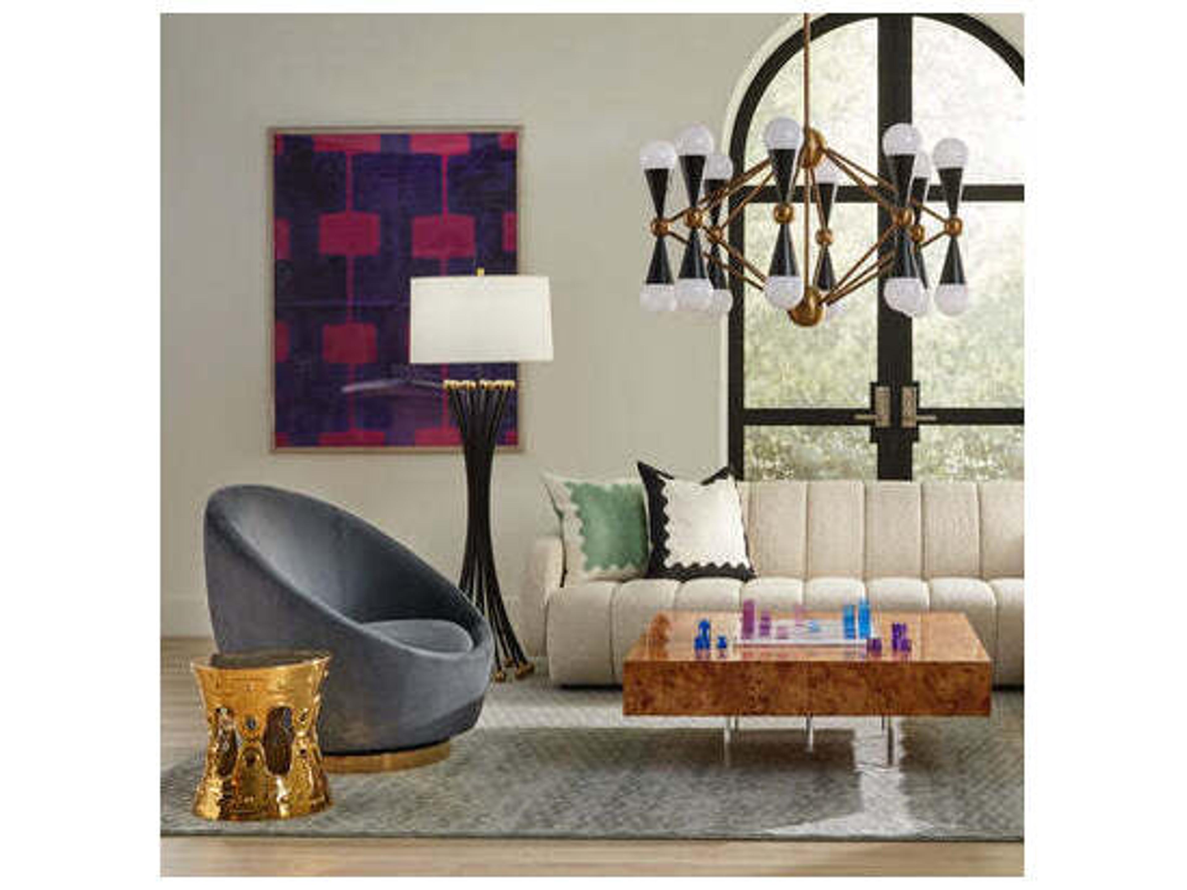 Jonathan Adler Ether Rocker Gray Fabric Accent Chair