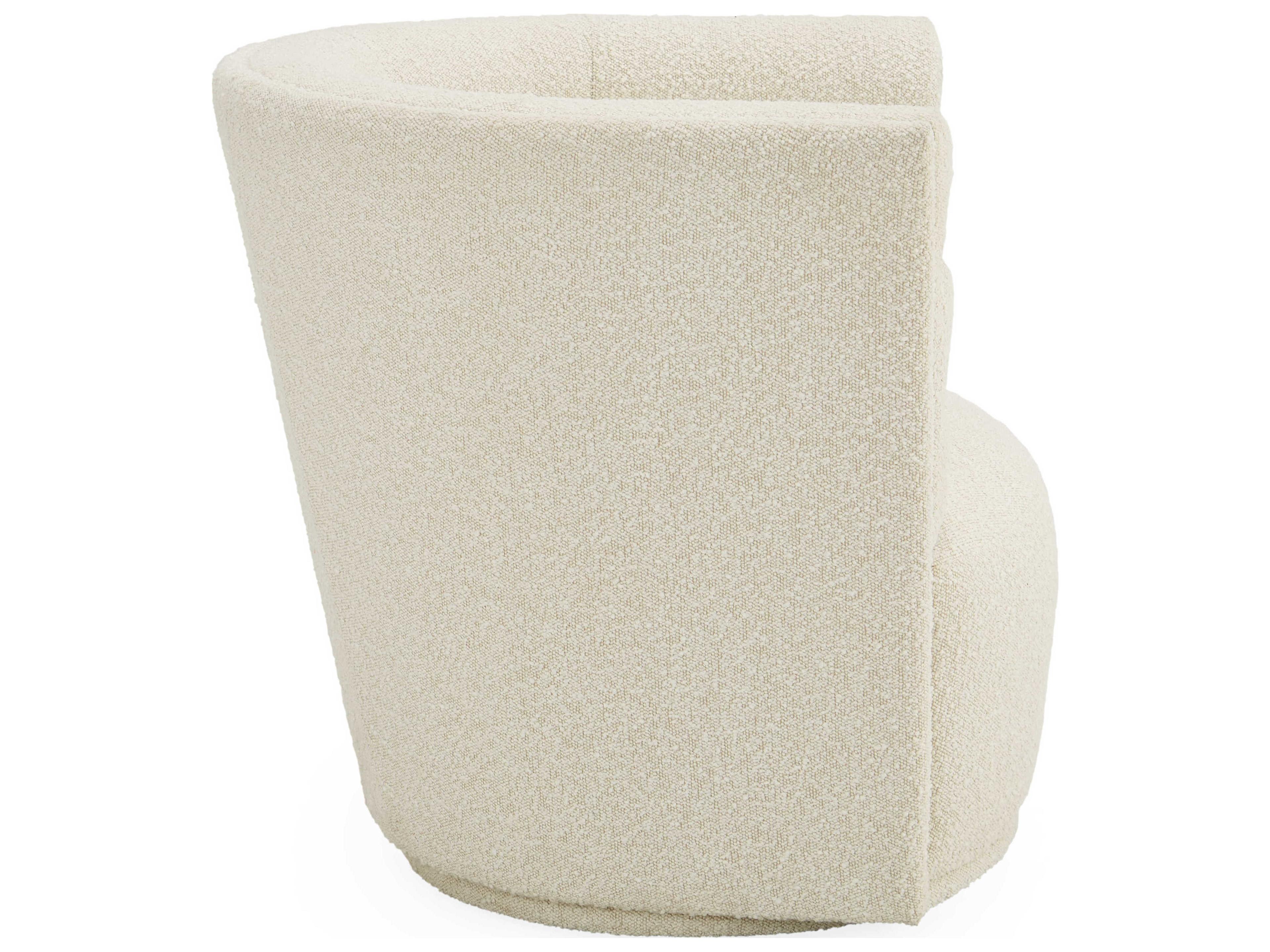Jonathan Adler Maxime Swivel White Fabric Accent Chair