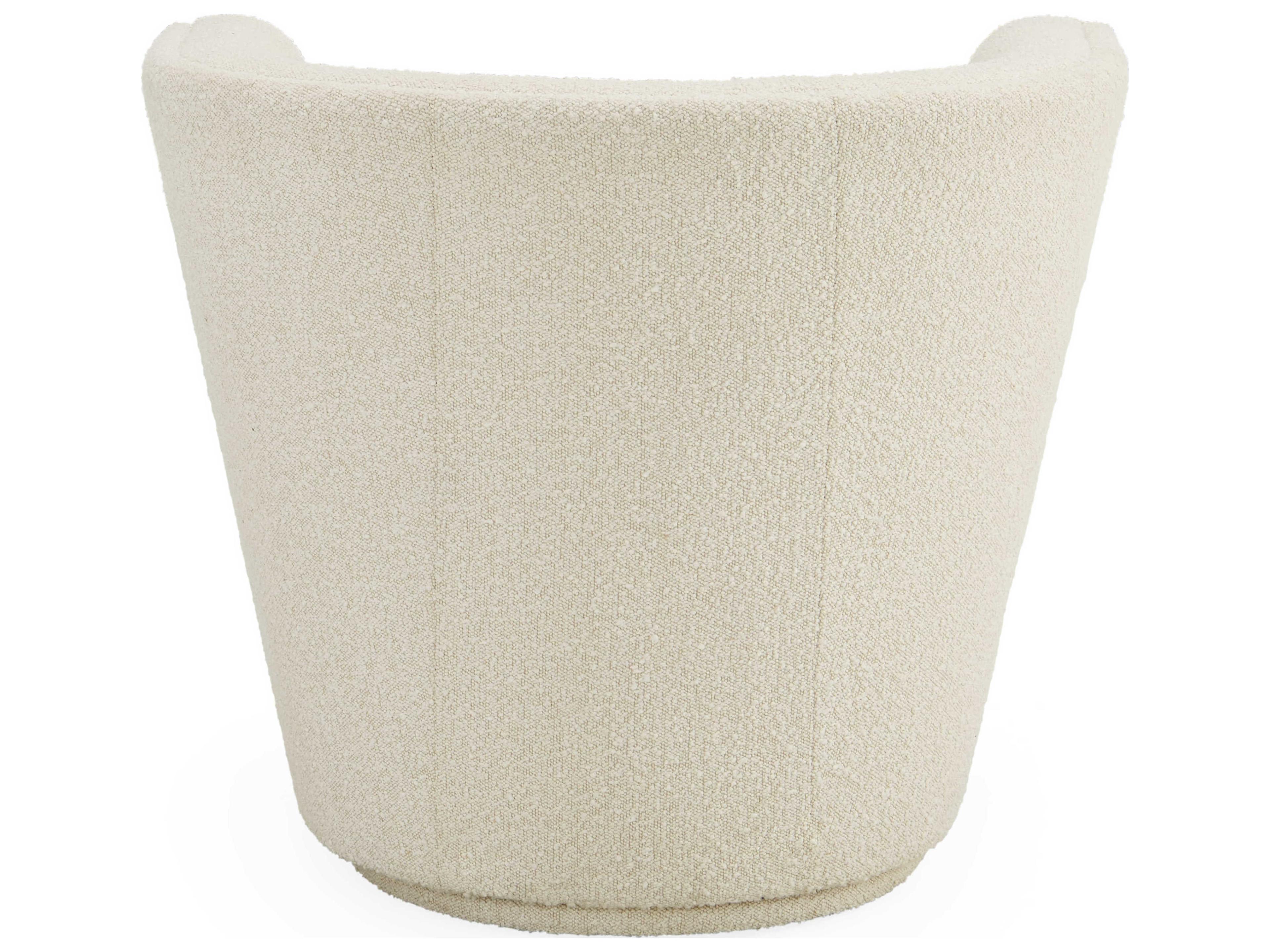 Jonathan Adler Maxime Swivel White Fabric Accent Chair