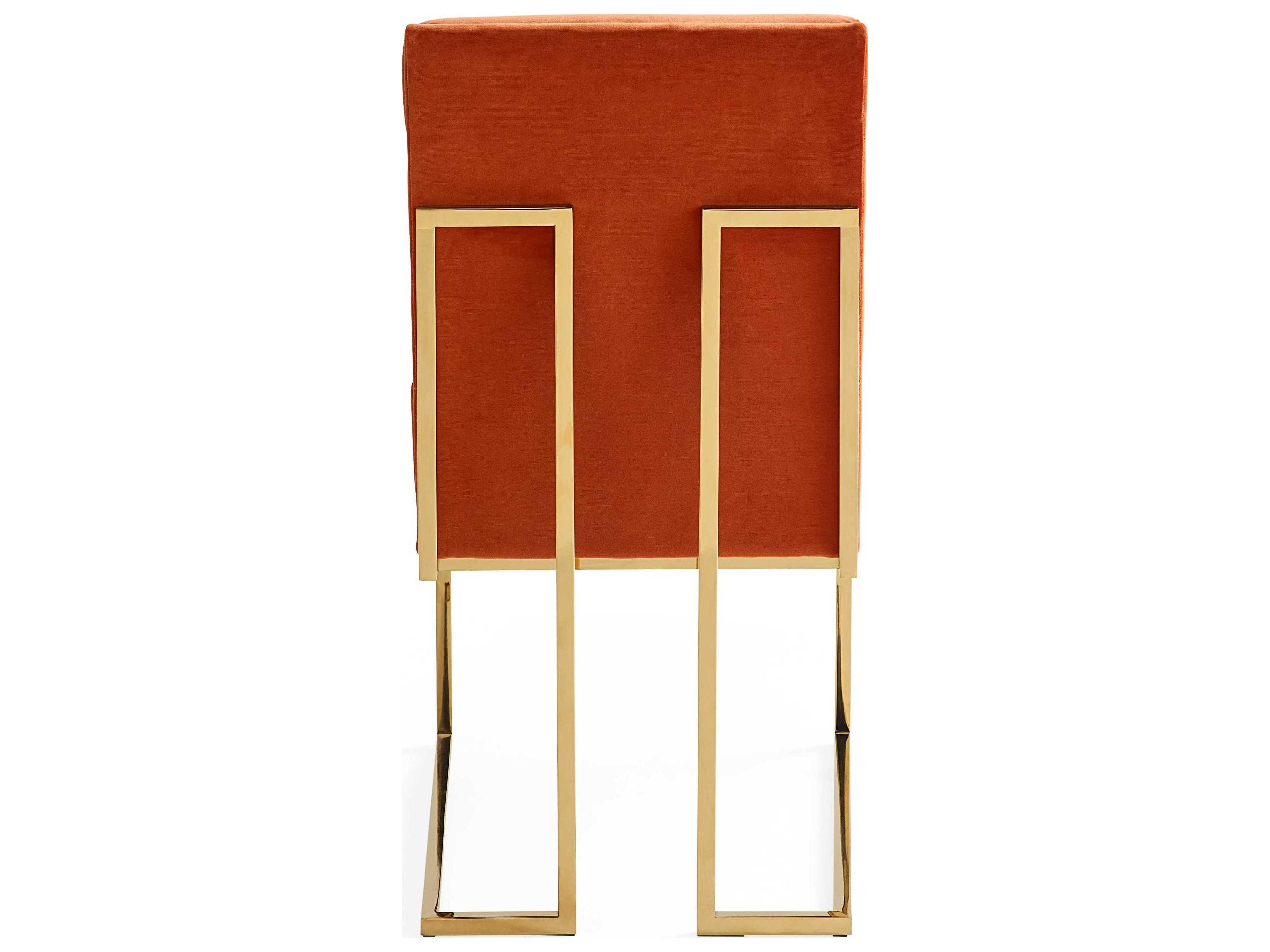 Jonathan Adler Channeled Goldfinger Orange Side Dining Chair