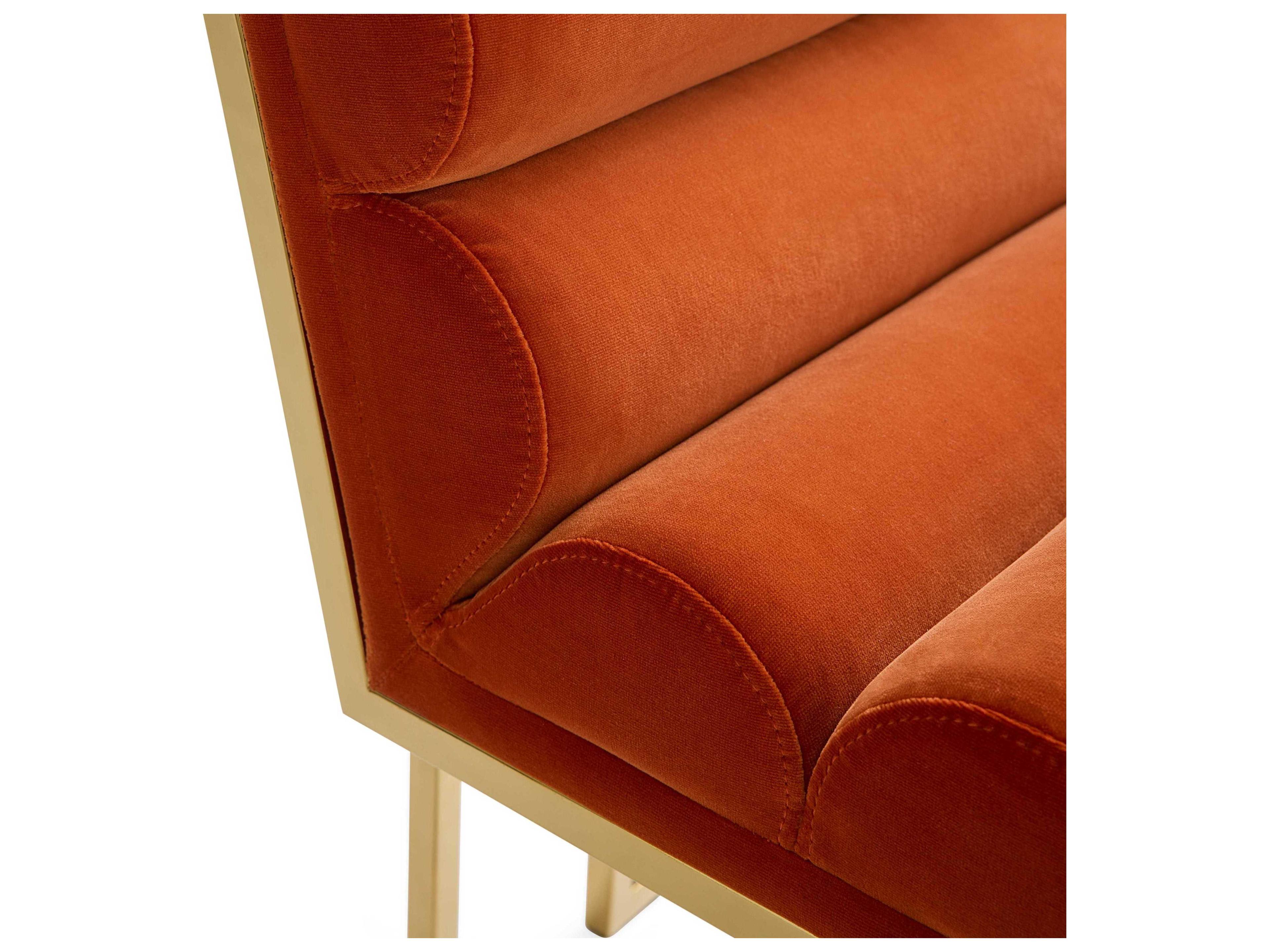 Jonathan Adler Channeled Goldfinger Orange Side Dining Chair