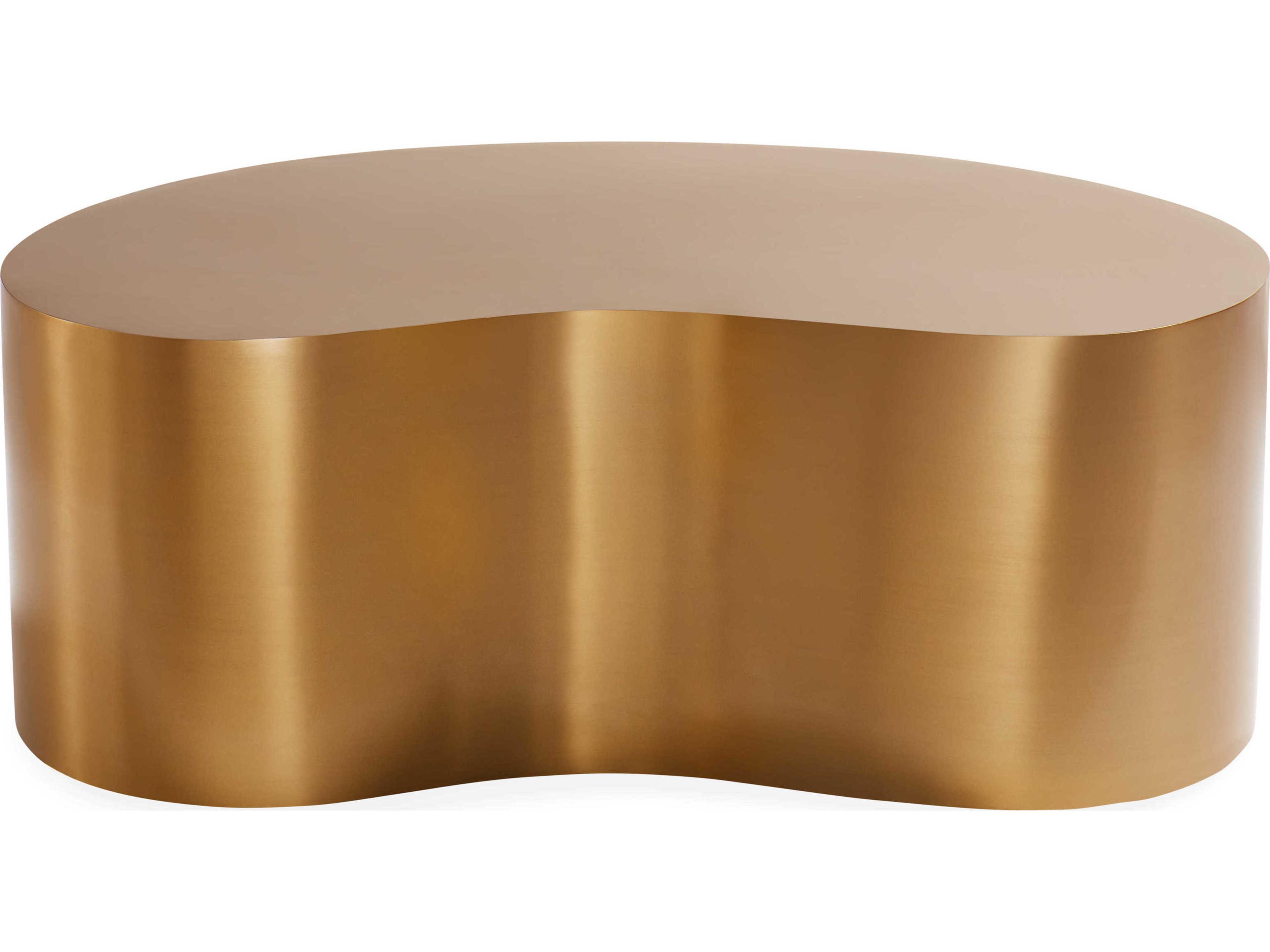 Kidney Metal Antique Brass Coffee Table