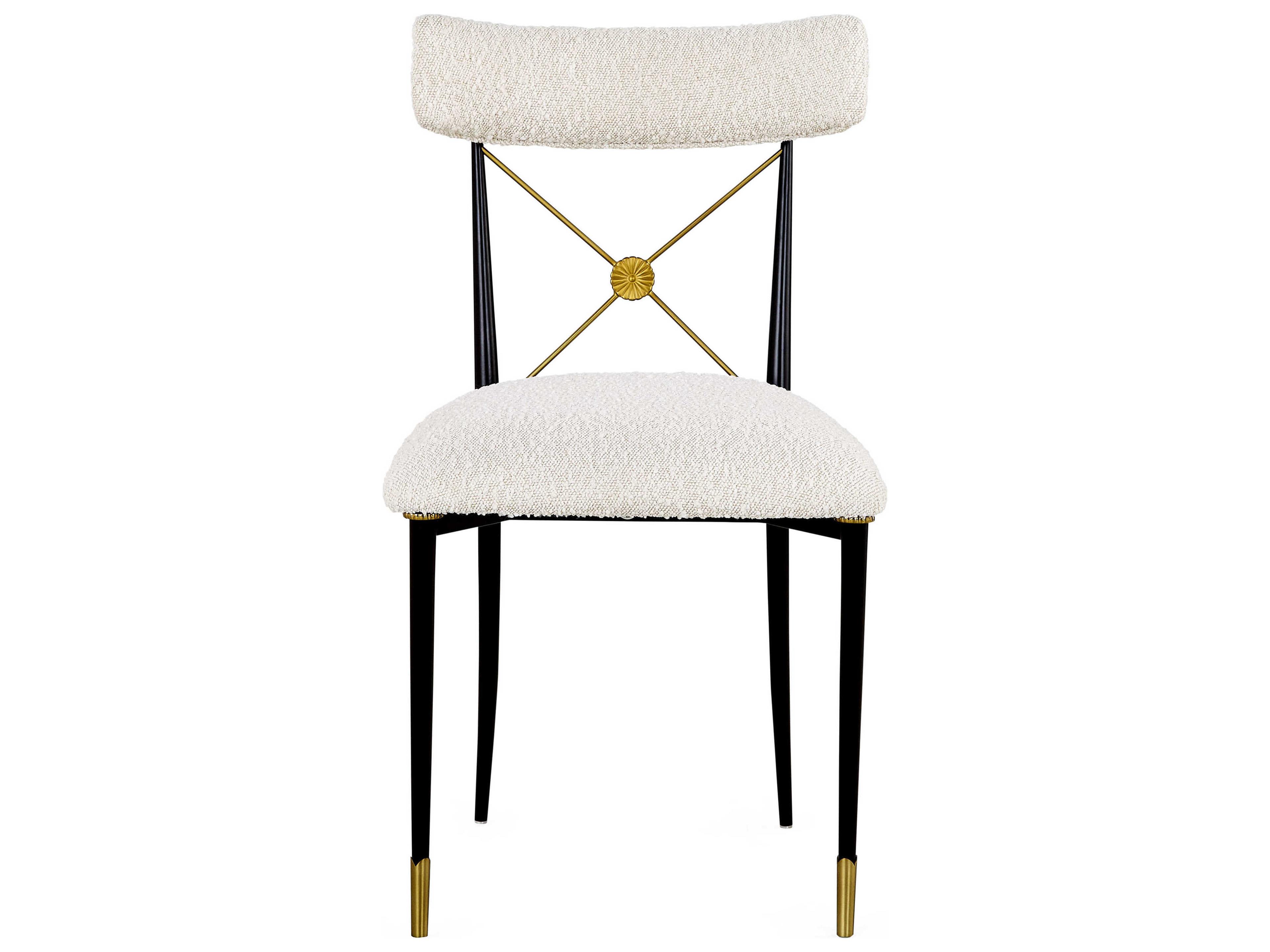 Jonathan Adler Rider Fabric White Upholstered Side Dining Chair