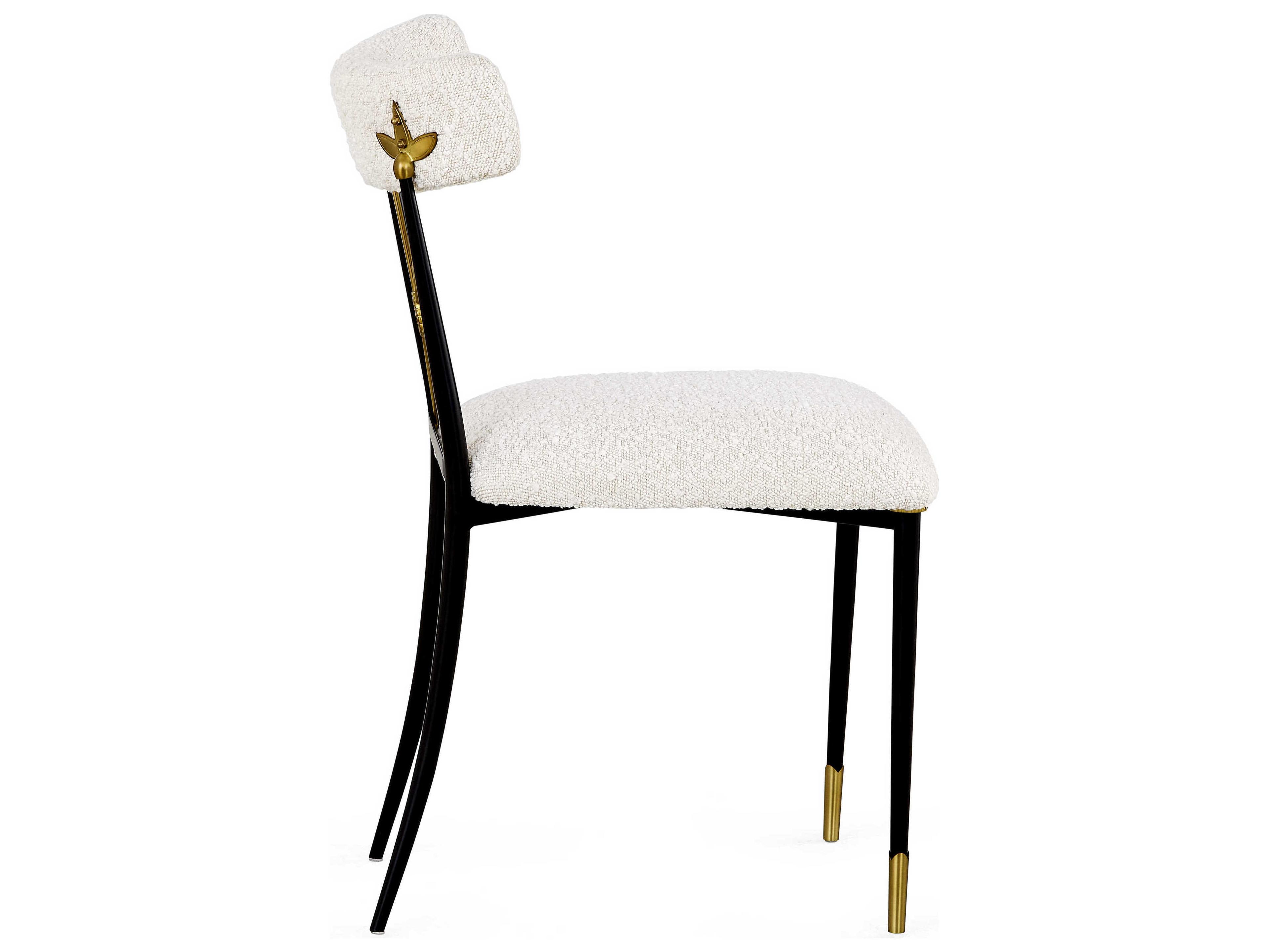 Jonathan Adler Rider Fabric White Upholstered Side Dining Chair