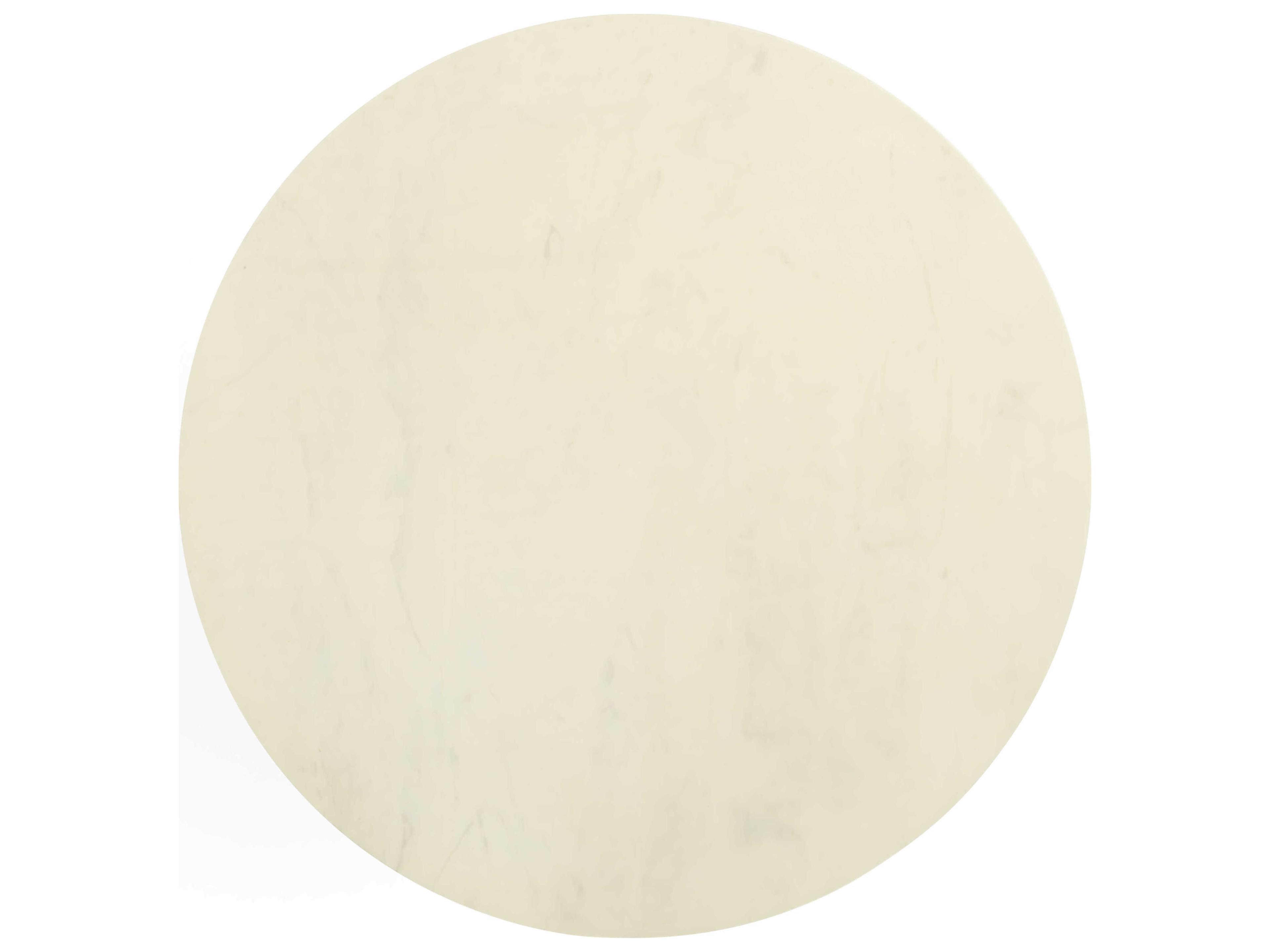 Jonathan Adler Alphaville Round Carrara Marble Honed Brass Dining Table