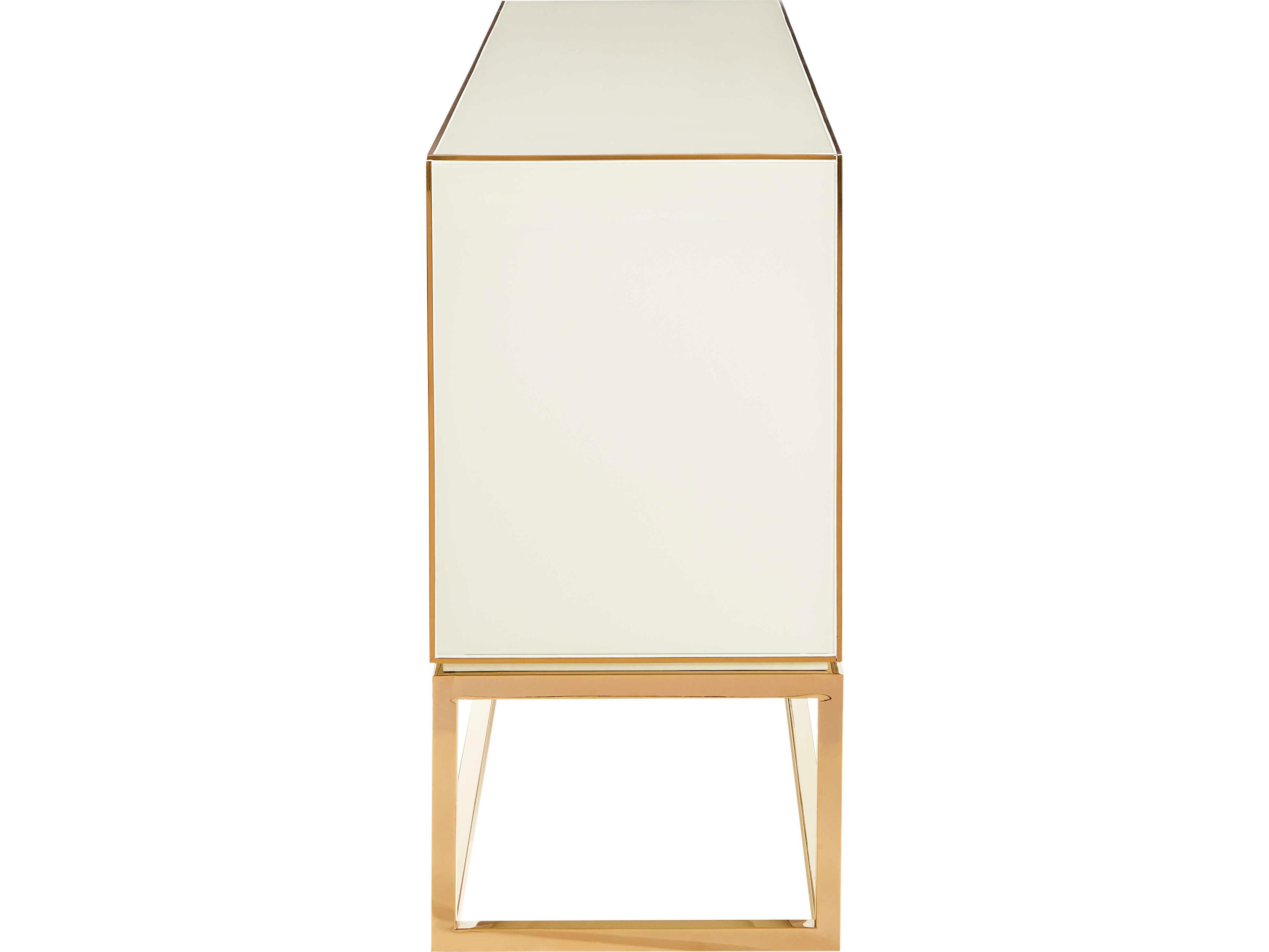 Jonathan Adler Op Art 64" Charcoal & Ivory Polished Brass Credenza Sideboard